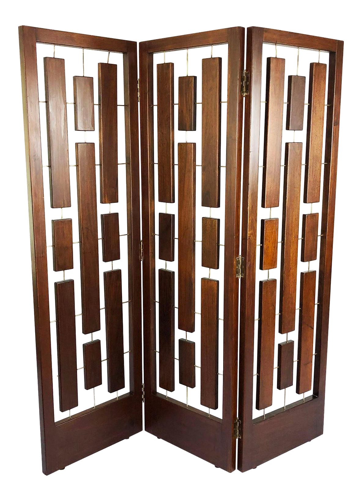 Folding Screen Room Divider in Solid Mahogany Chairish