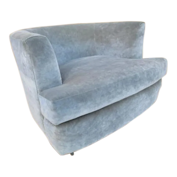 Mid Century Modern Reupholstered Barrel Back Tub Chair by Henredon Chairish