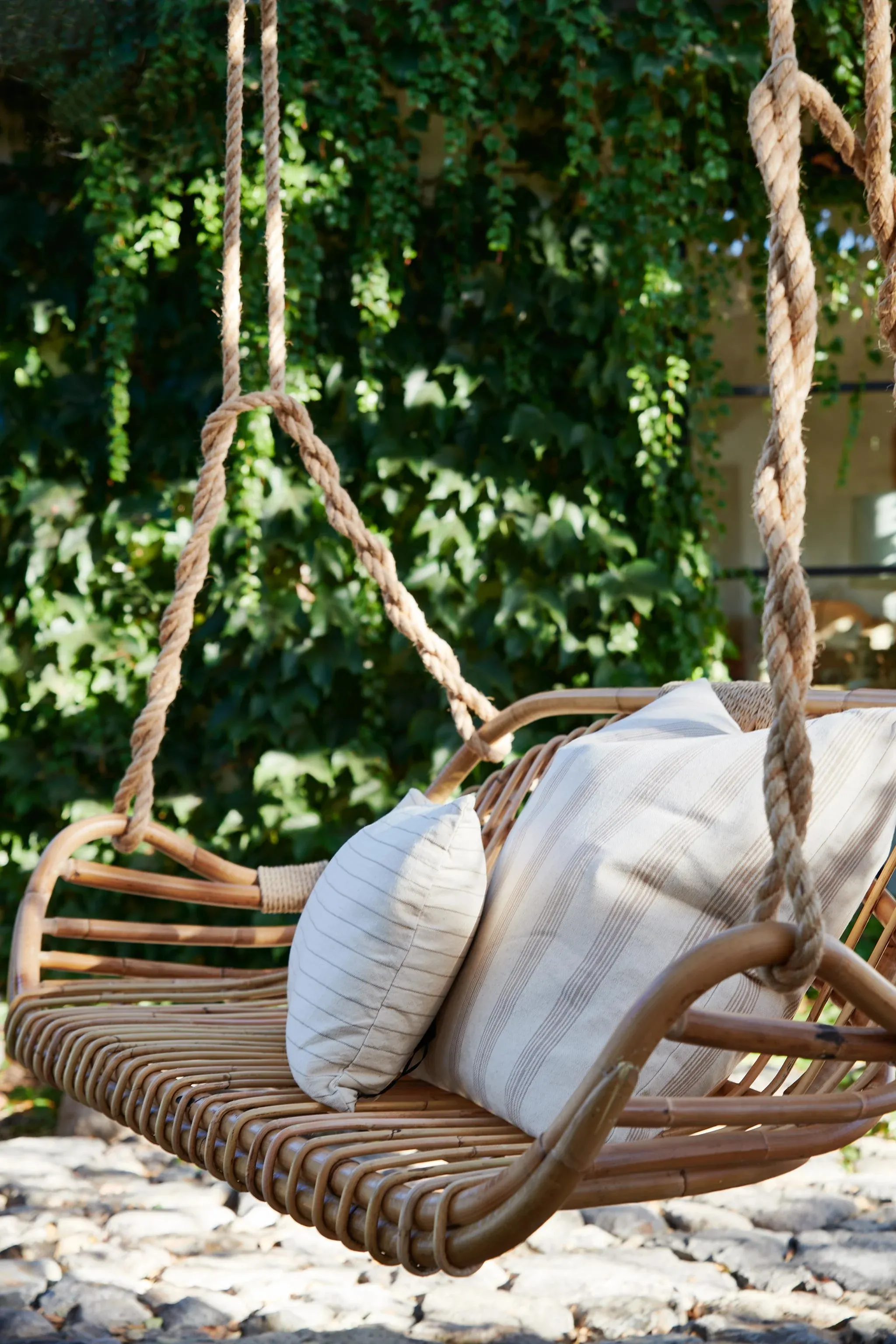 Serena And Lily Hanging Rattan Bench San Blas Rattan Hanging Bench