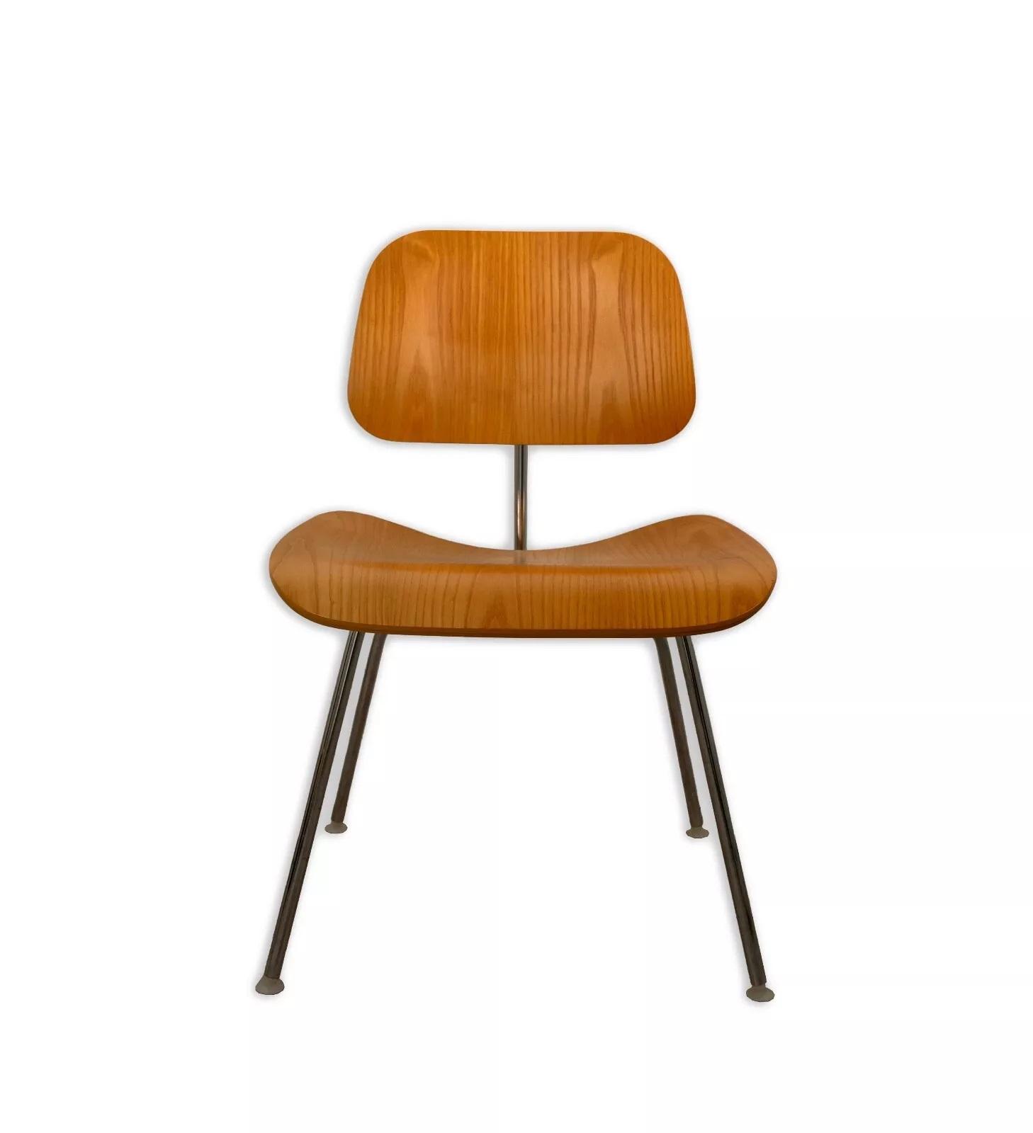 Eames for Herman Miller DCM Plywood and Chrome Chair Mid