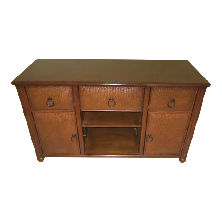 1990s Server Buffet Sideboard Tropical Tommy Bahama Style 3 Drawer 2 ...