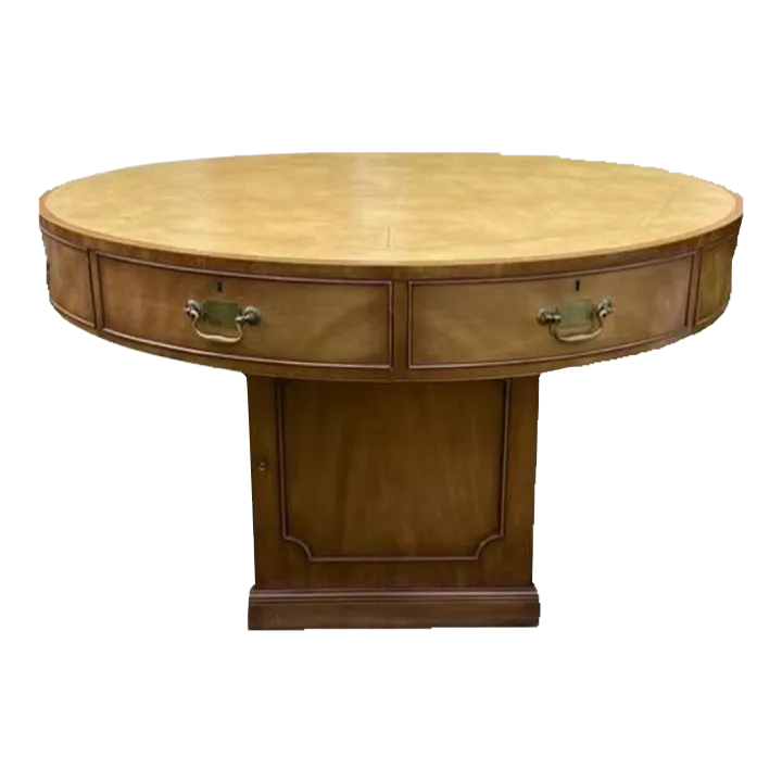 Vintage Kittinger Buffalo Leather Top Rent Table Chairish