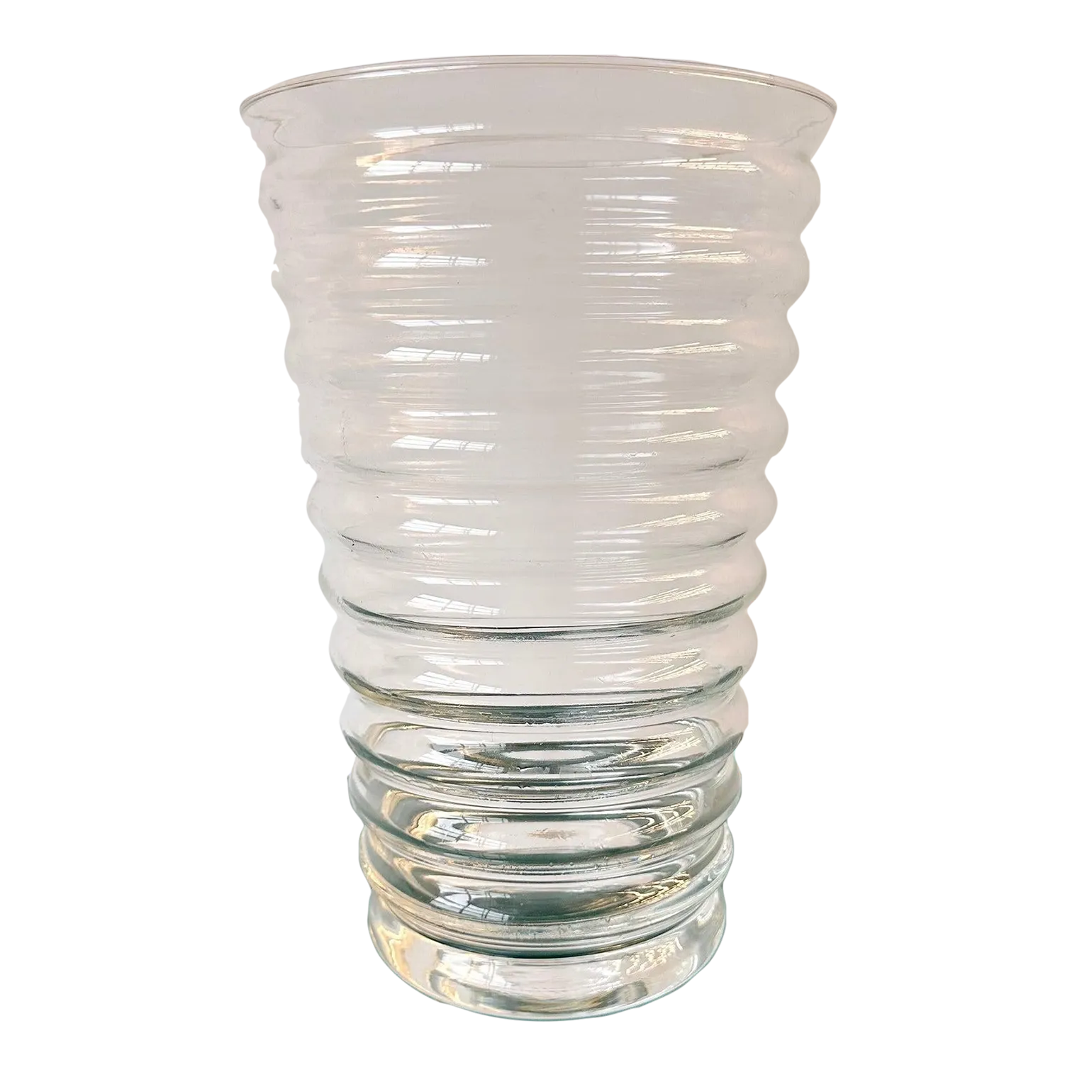 Handmade Ribbed Glass Vase