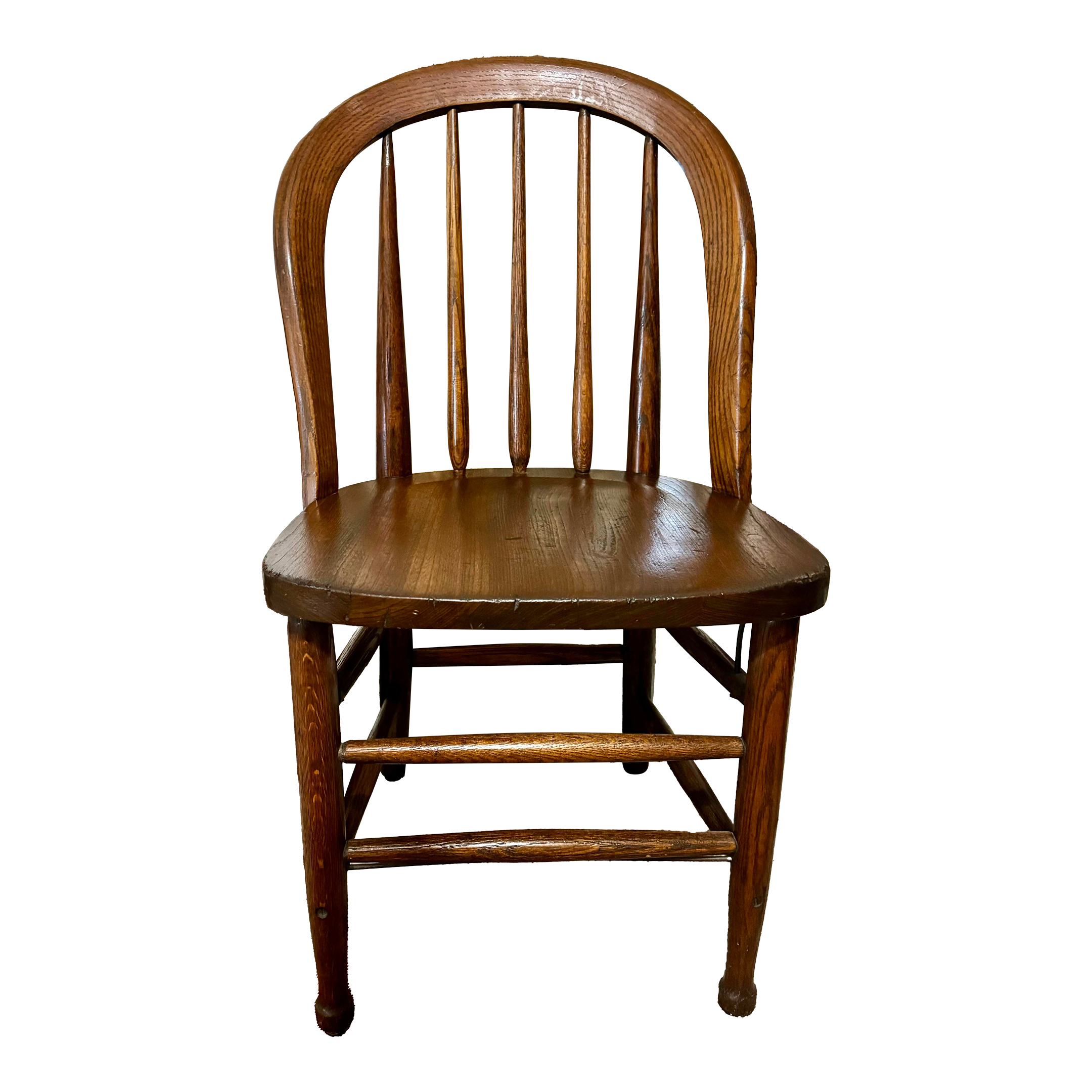 Vintage 1920's Heywood Wakefield Spindle Back Oak Side Chair With