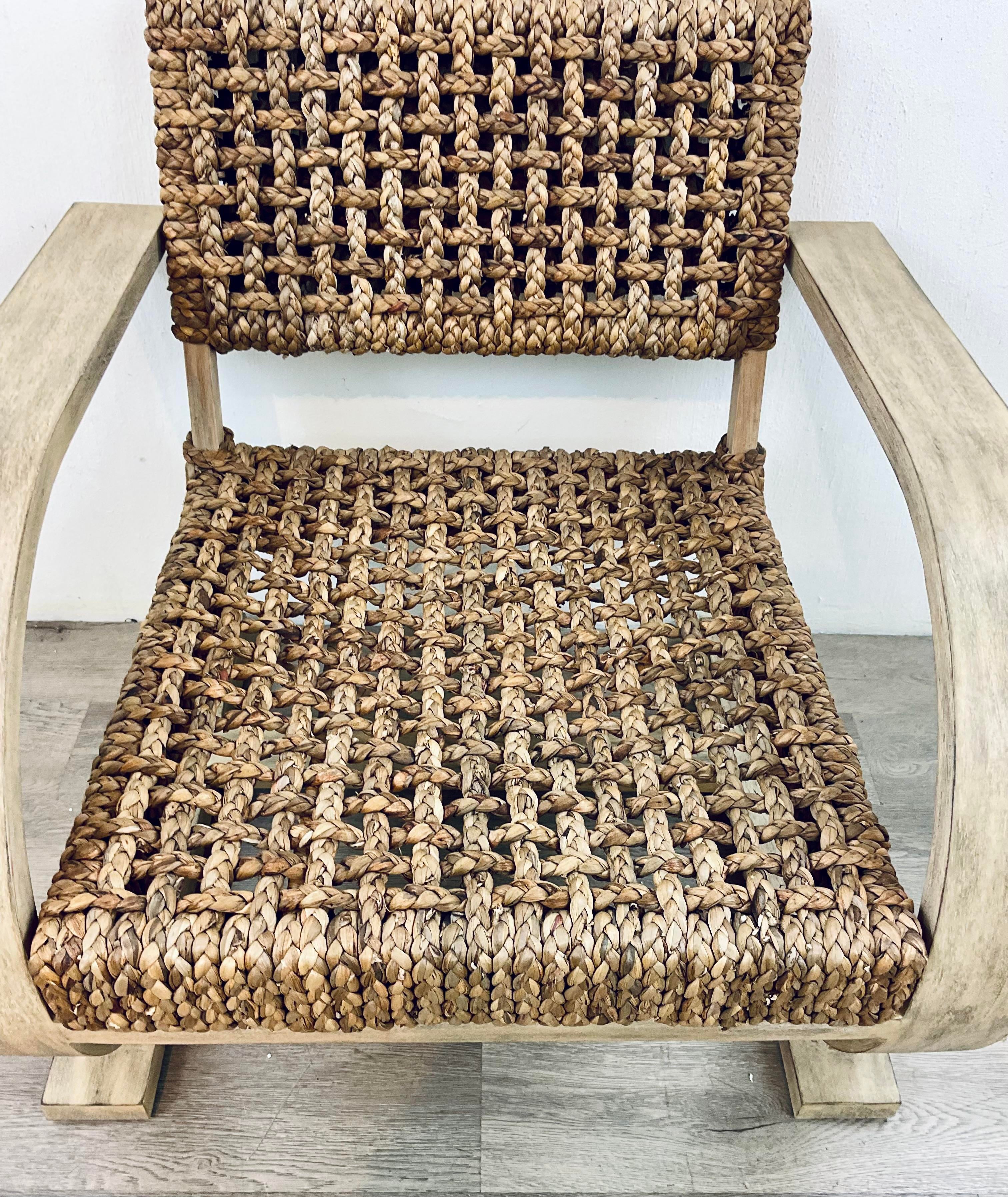 Organic Modern Woven Hyacinth Rehema Accent Chair Chairish