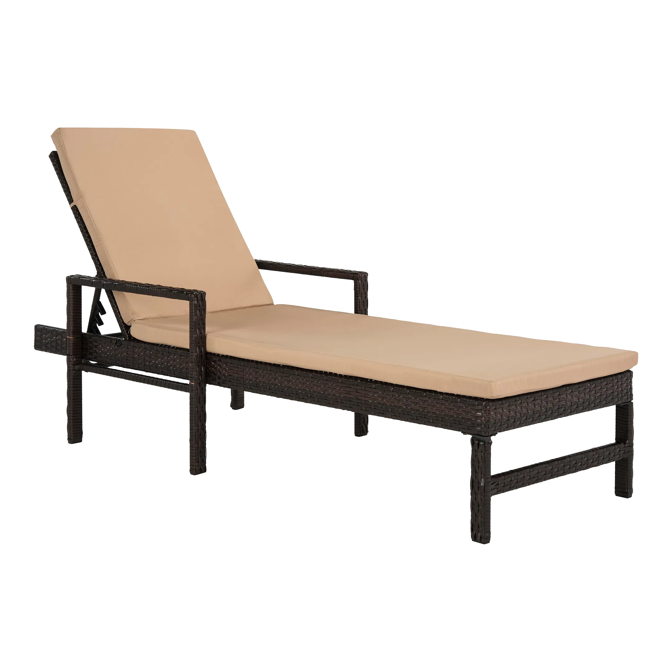 Rattan Sun Lounger in Brown & Beige Chairish