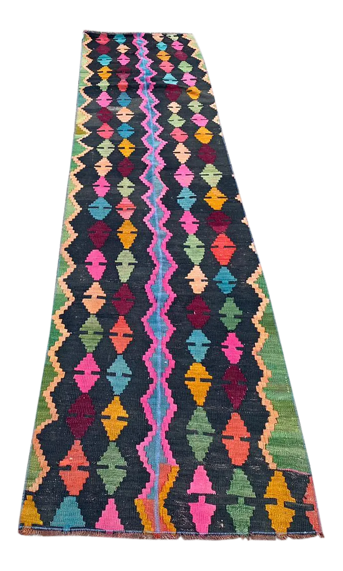 Vintage Turkish Tribal Kilim Runner Rug