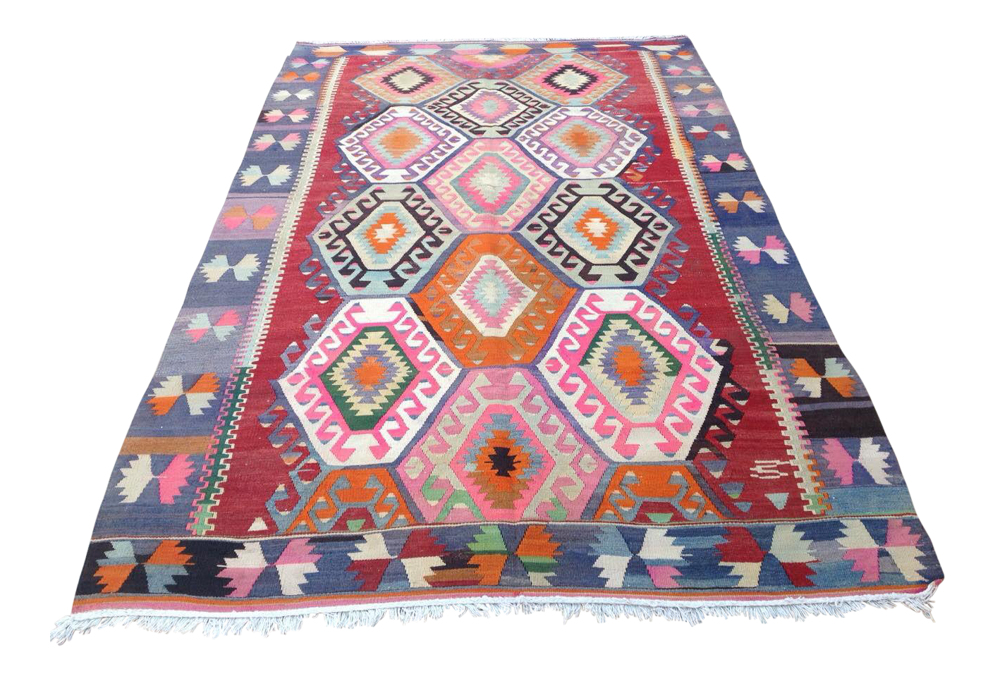Vintage Turkish Kilim Rug 6′5″ × 9′9″ Chairish