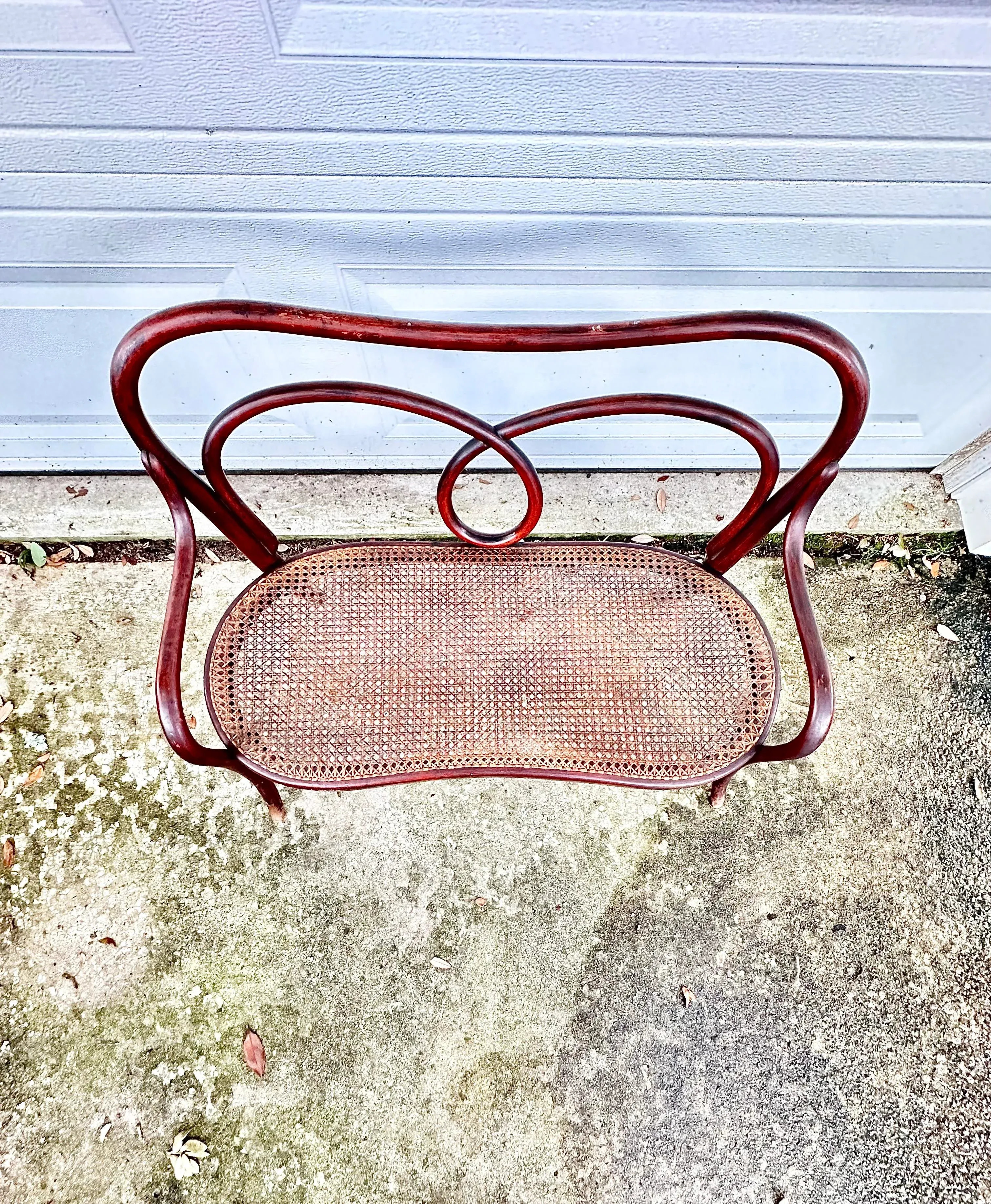 Antique Child’s Bentwood and Cane Bench