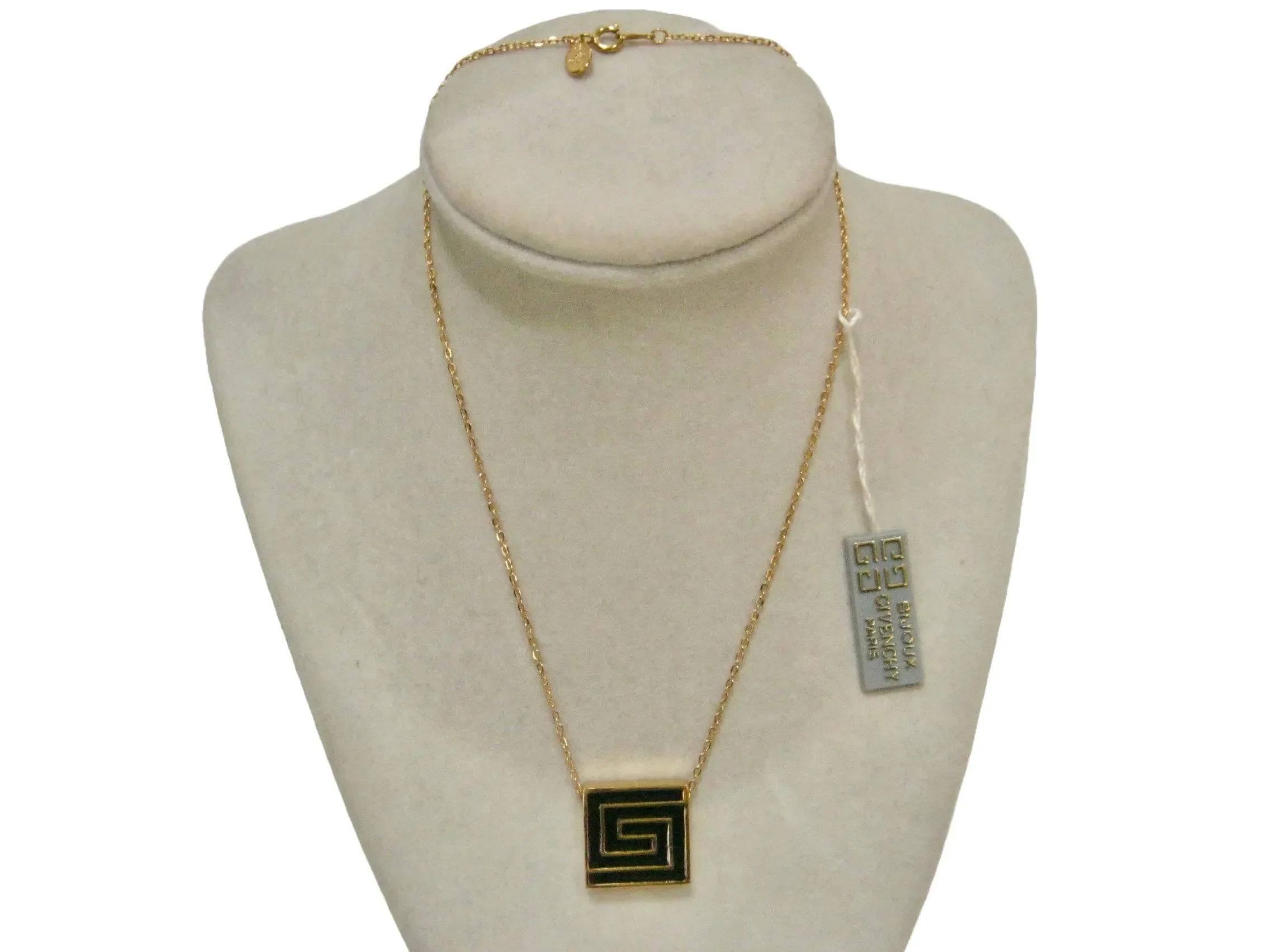 アクセサリー GIVENCHY Archive Black & Gold Necklace Vintage 1981 Bijoux Givenchy Gold Plated Lily Shape Black