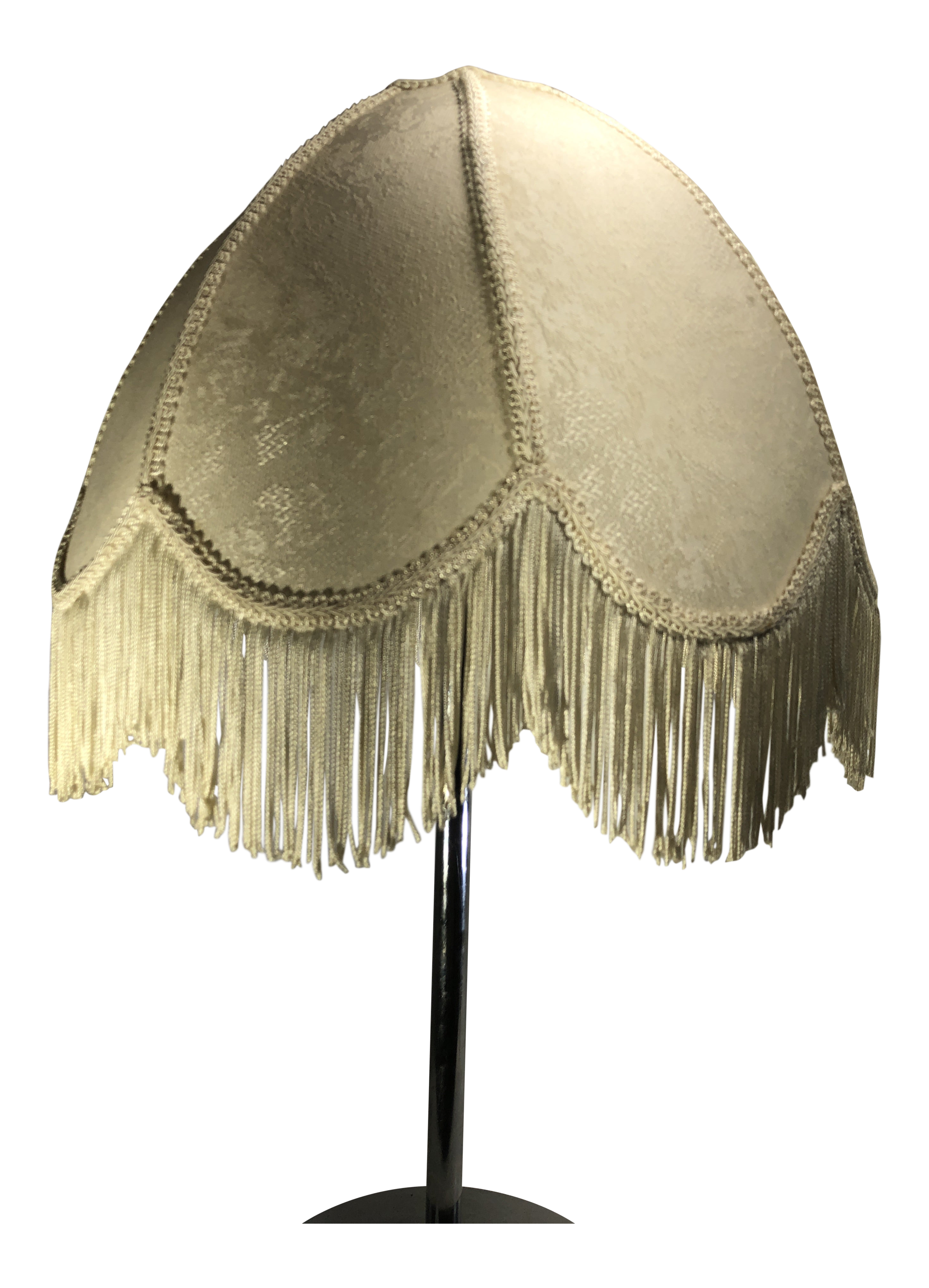 Antique White Ivory Cream Ornate Fabric Victorian Lamp Shade With