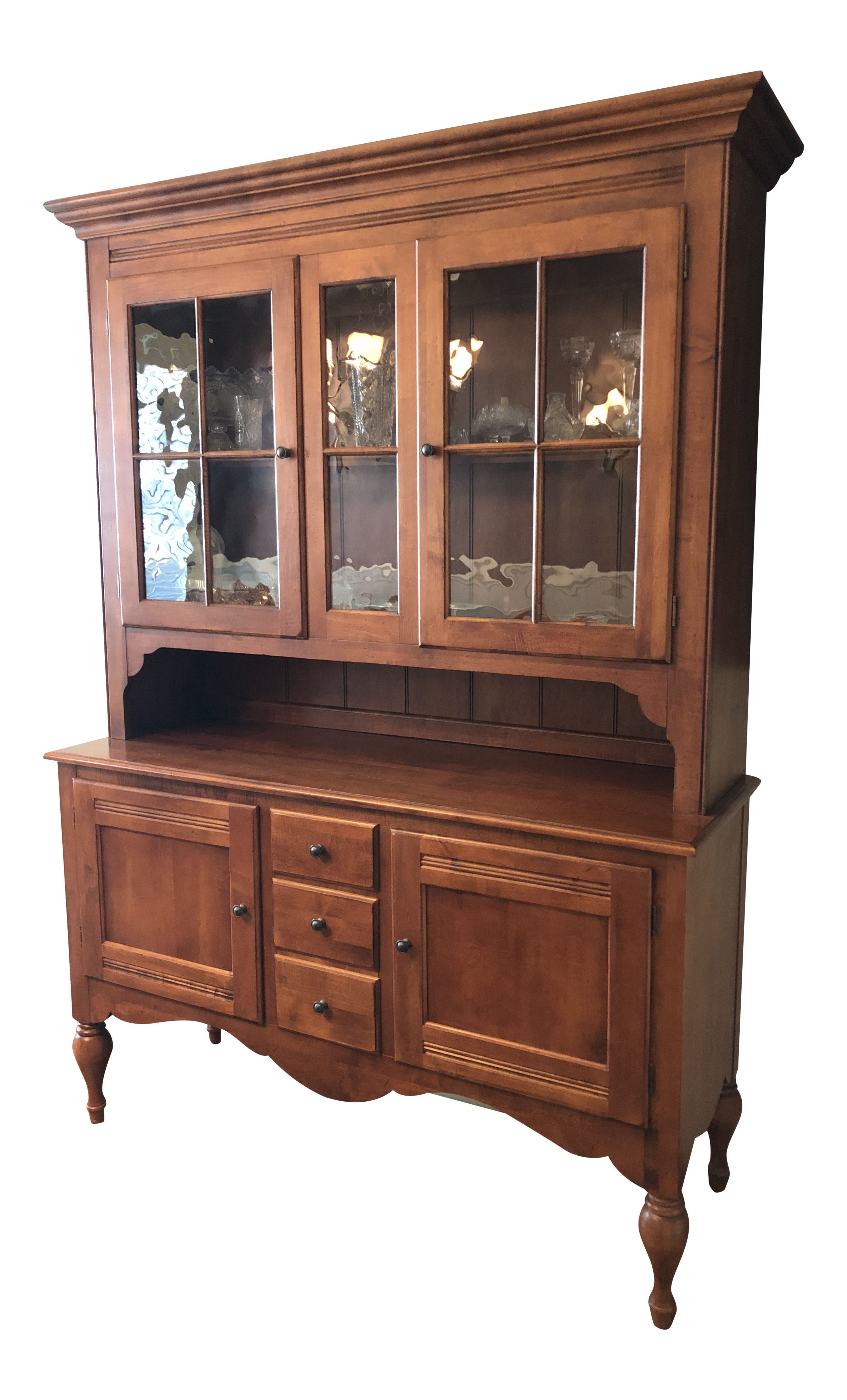 Ethan Allen Two Piece Display Cabinet Chairish