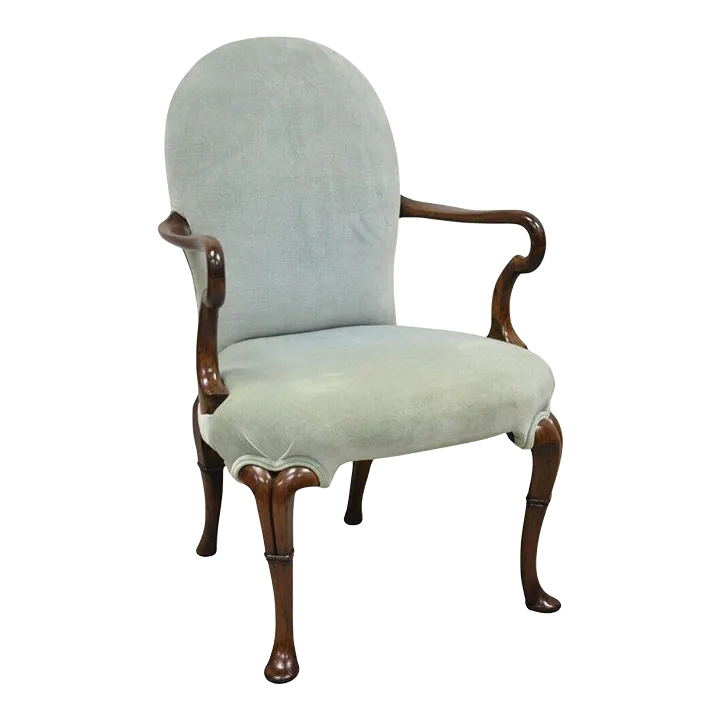 Mid 20th Century Vintage English Queen Anne Style Mahogany