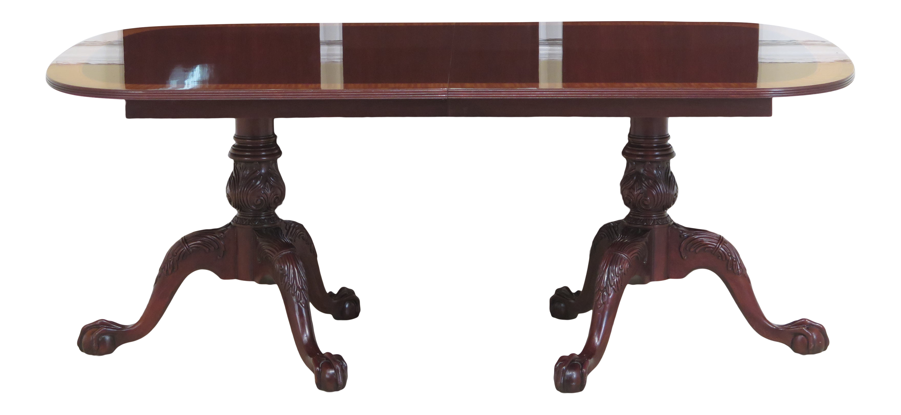 Councill Craftsmen Banded Mahogany Clawfoot Dining Table Chairish
