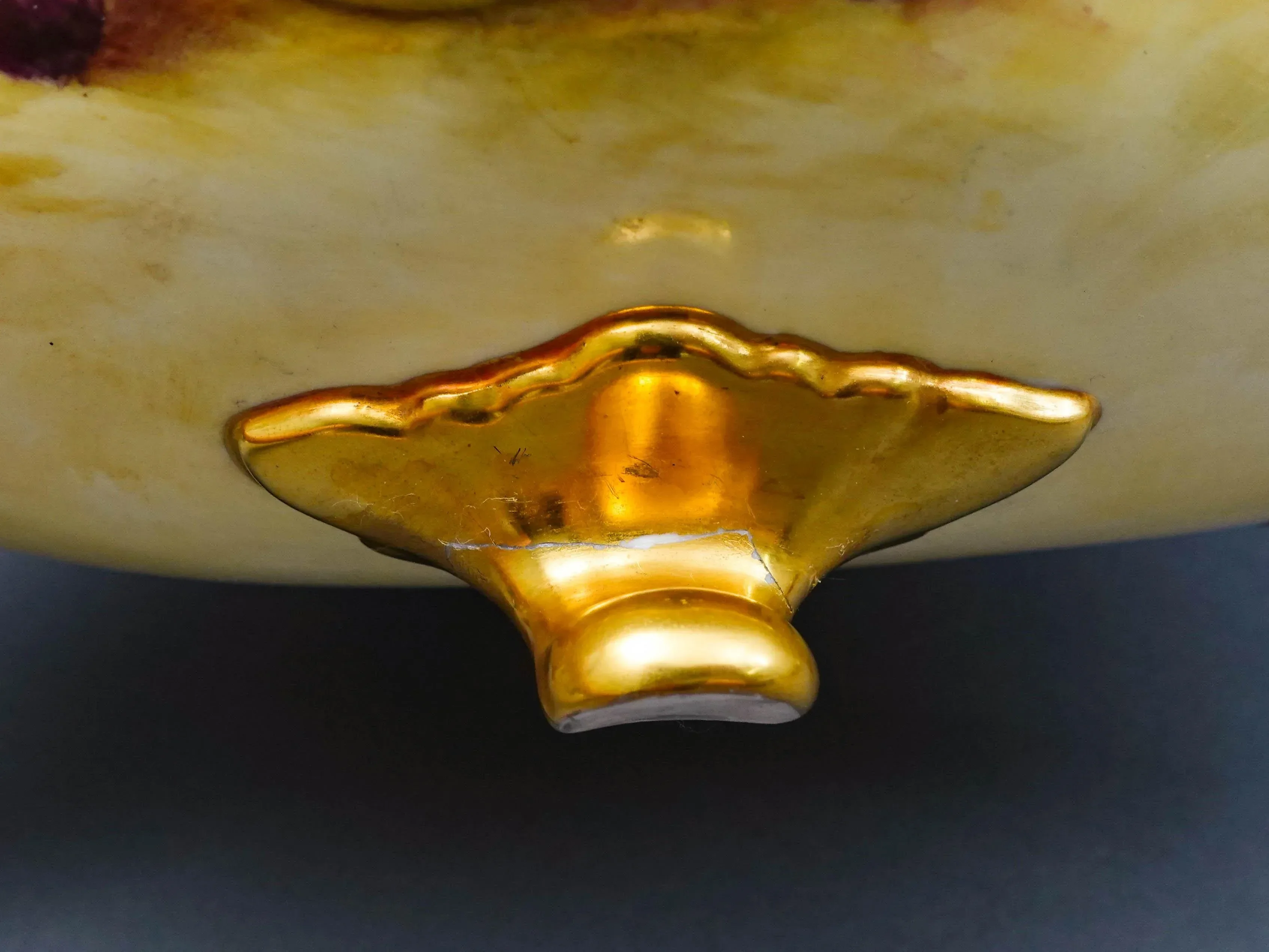 Mid 20th Century Coalport England Richard Budd Signed Hand Painted Fruit Centerpiece Bowl