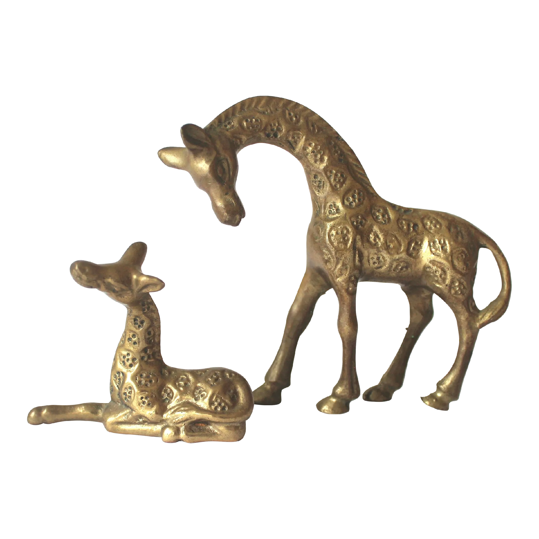 1970s Small Pair of Vintage Brass Giraffe Figurines | Chairish