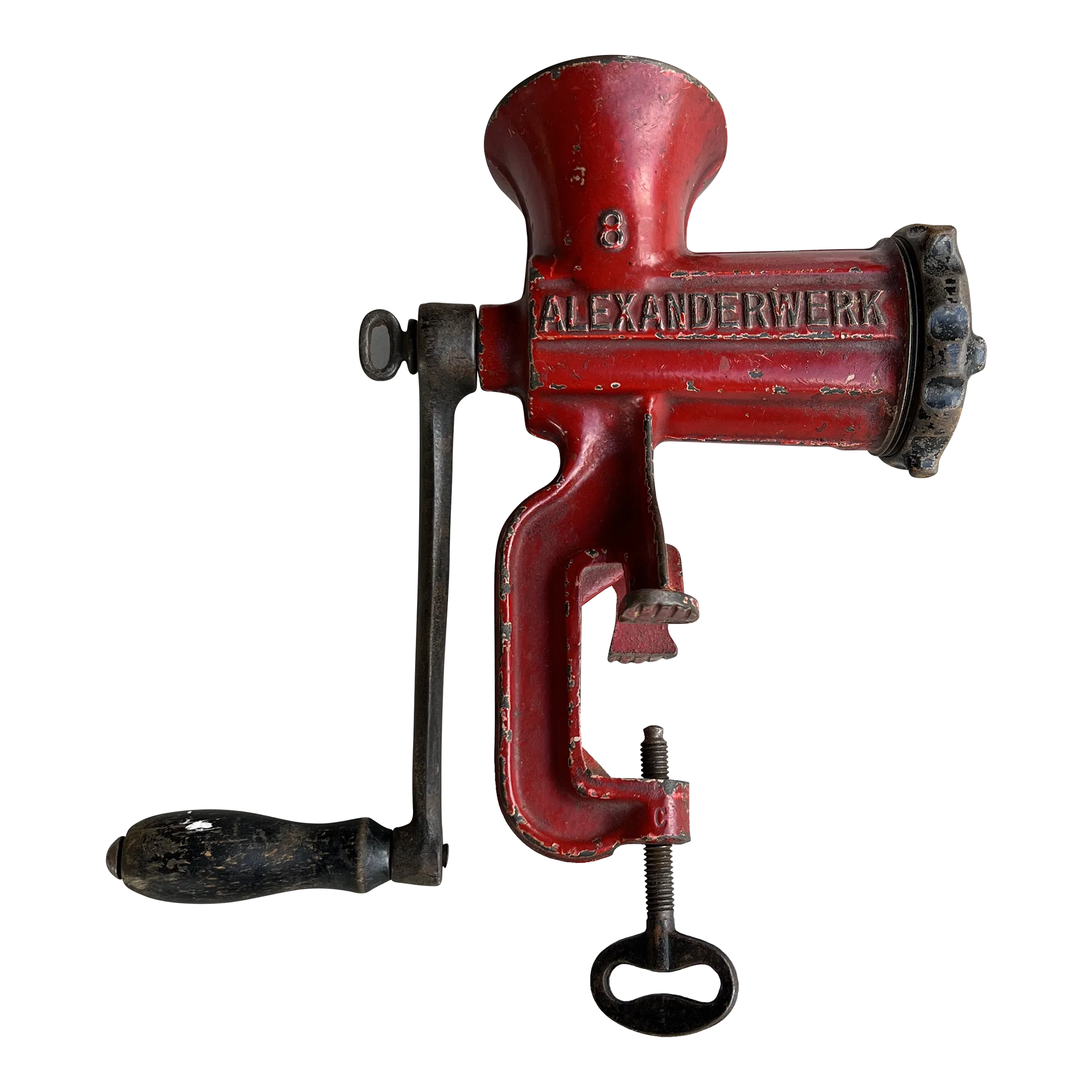 vintage an・an no.12 Antique Manual Alexanderwerk 8 Food Red Decorative Meat Grinder