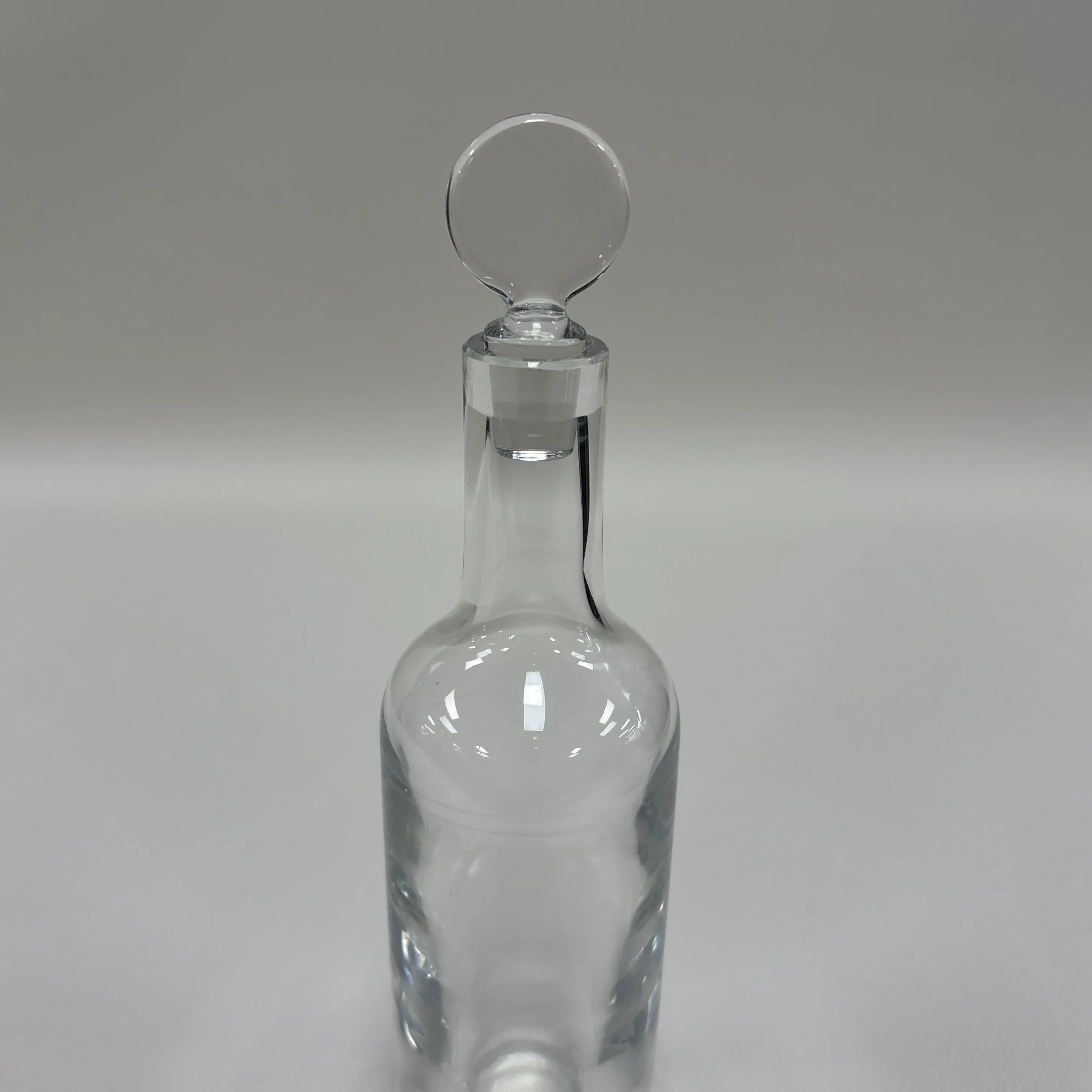 Mid 20th Century Baccarat Crystal Decanter With Flat Circular