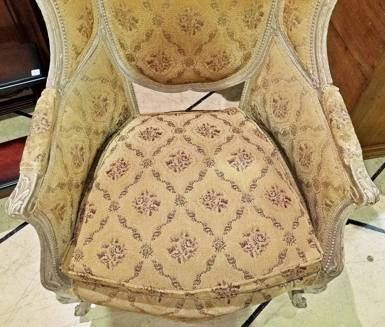 19th Century French Painted Bergere Armchair