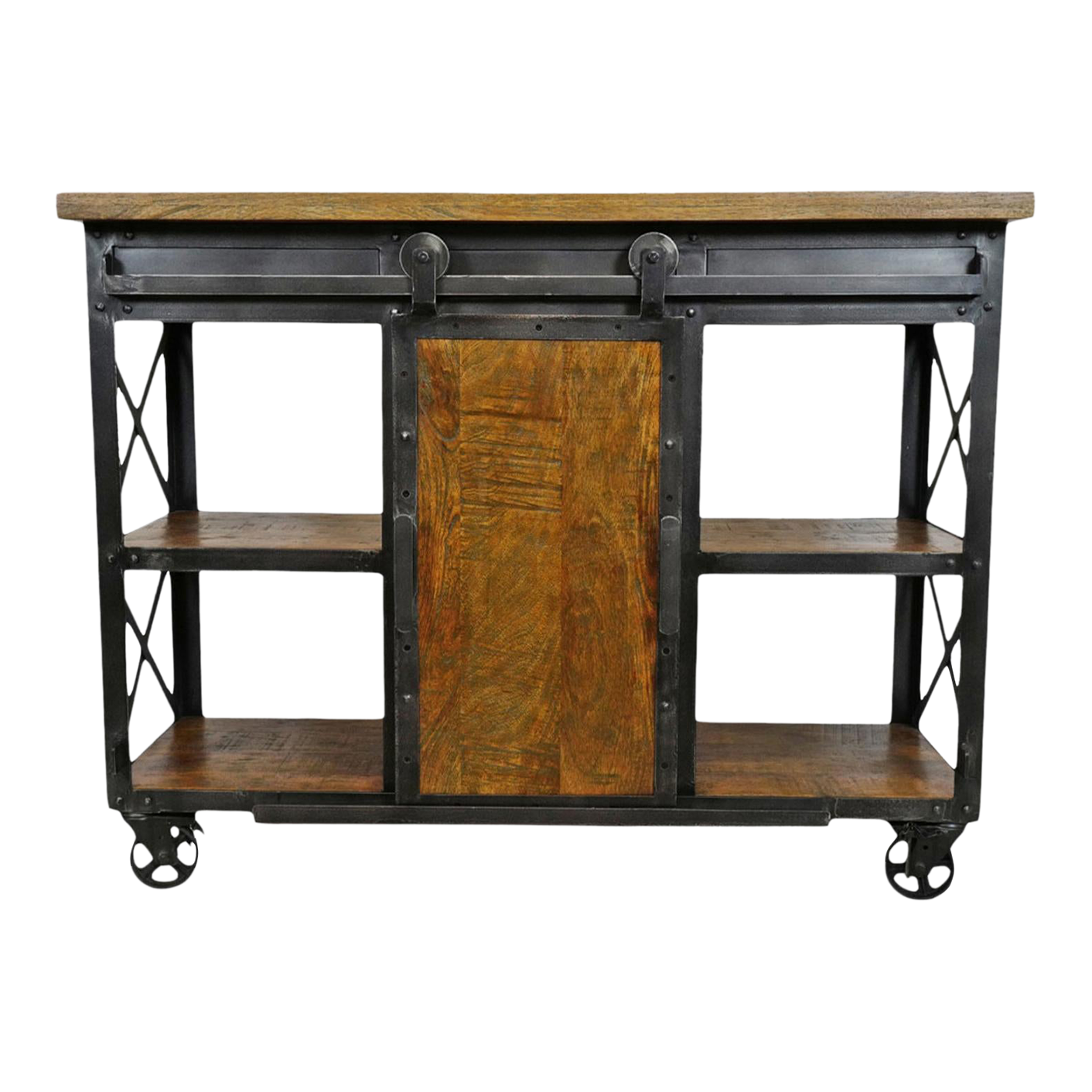 Industrial Wood & Iron Caster Chairish