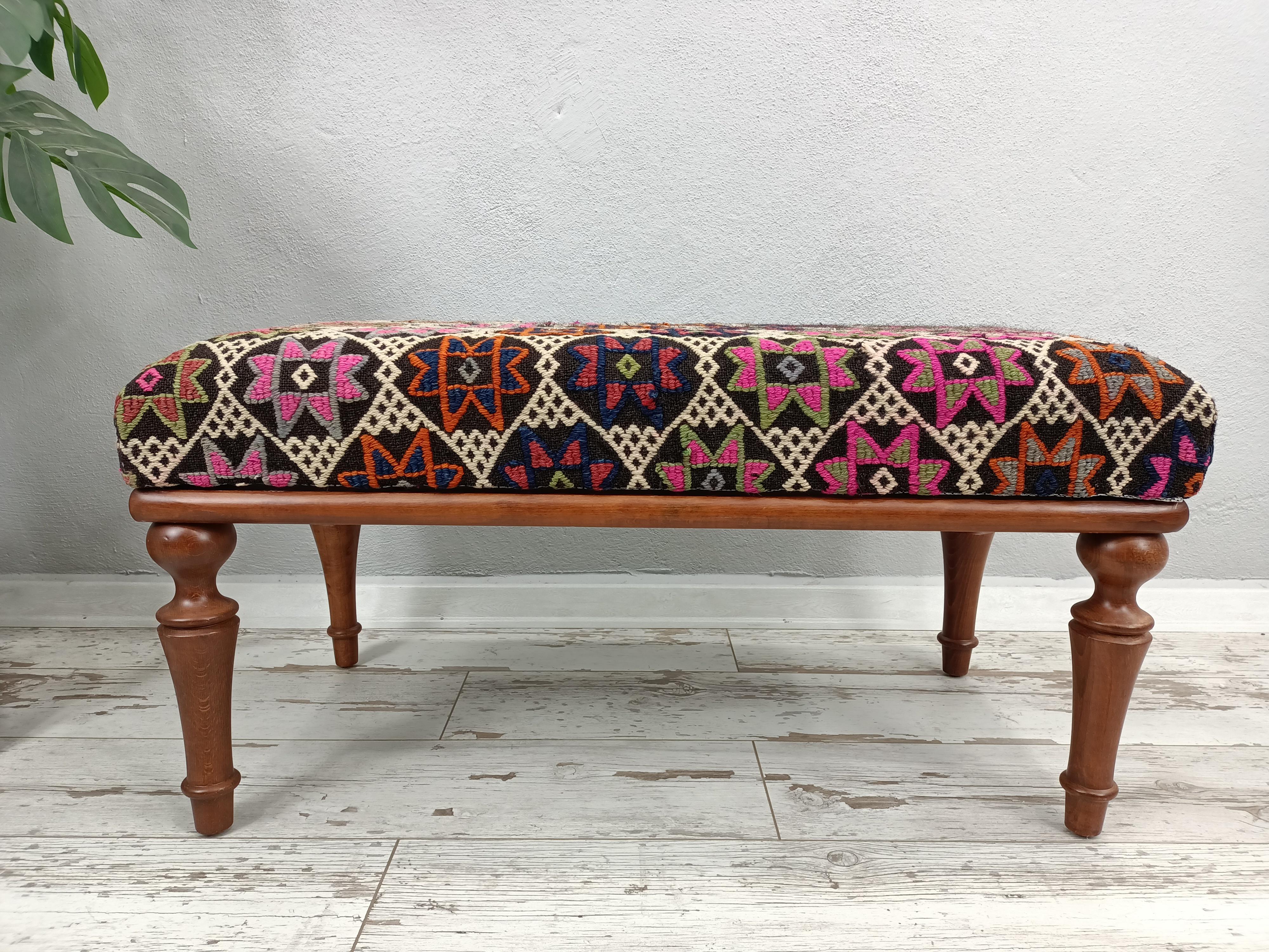 Bohemian upholstered bench deals
