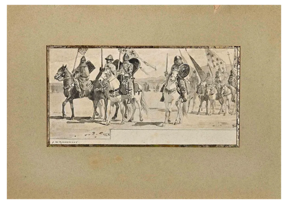 Alfred de Richemont, The Crusades, Mixed Media Drawing, Late 19th Century