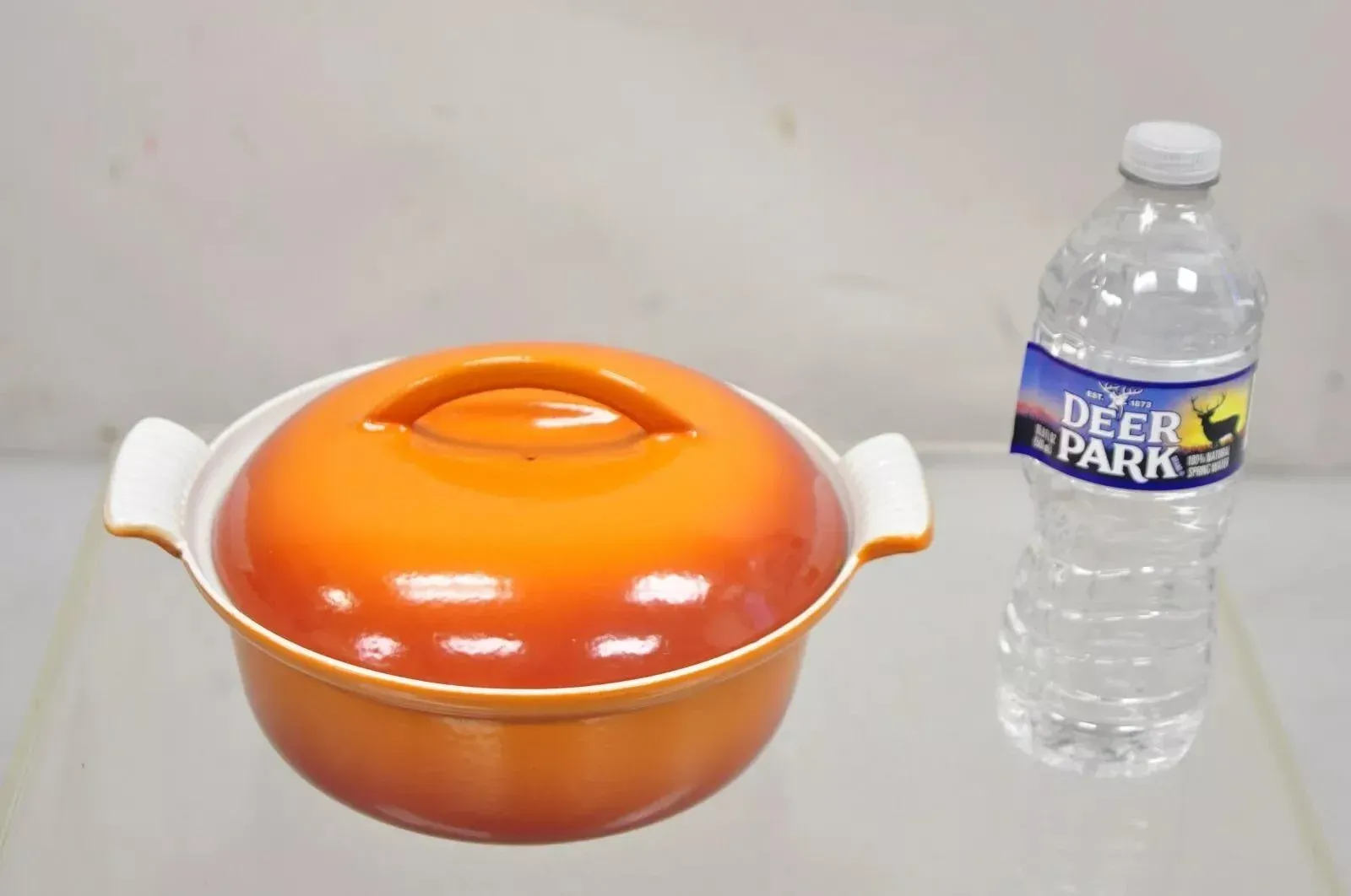 Vintage Descoware Mid Century Modern Cast Iron Orange Enamel