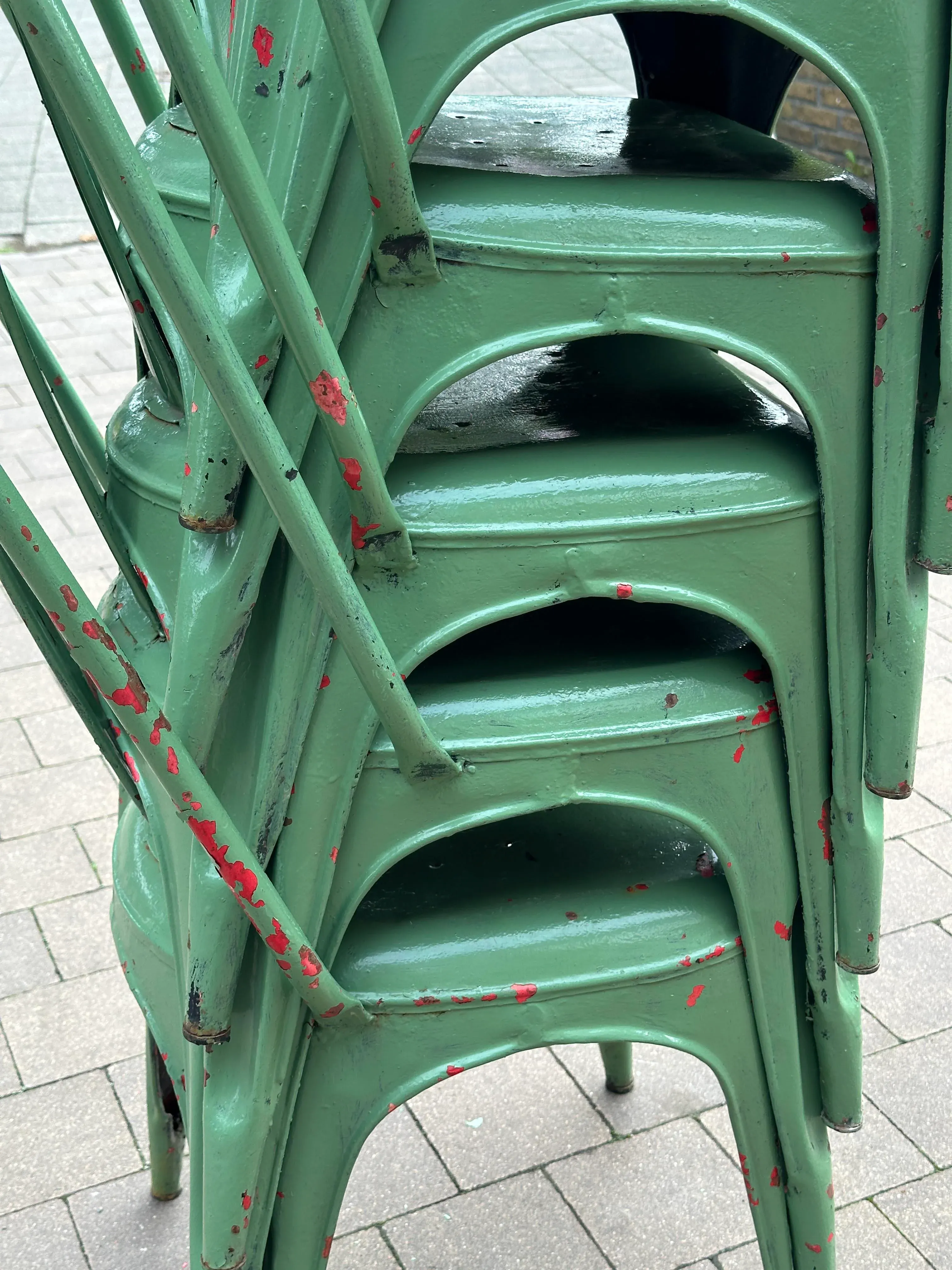 Chairs attributed to Xavier Pauchard for Tolix, 1950s, Set of 6