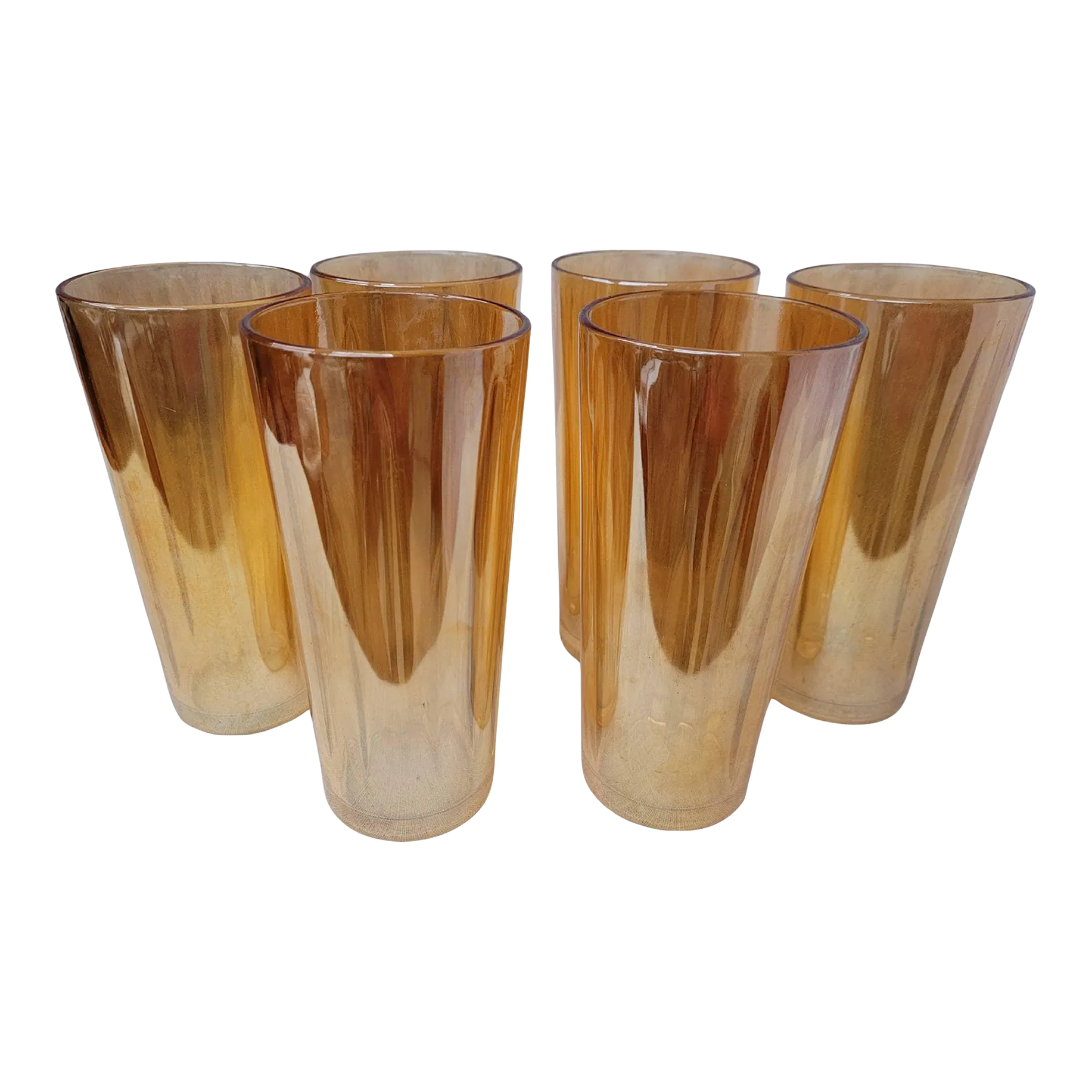 Coloured Highball Glass Tumblers - Pink & Peach