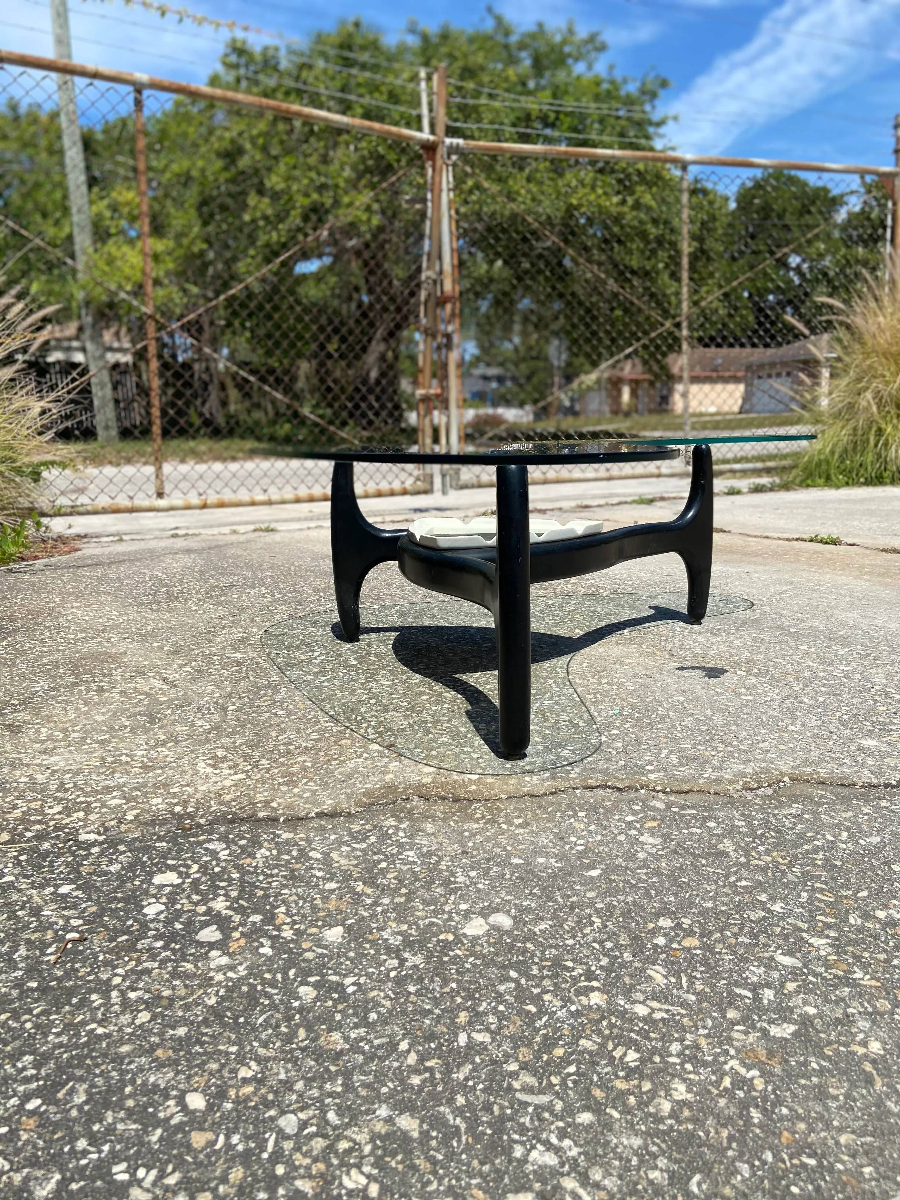 Adrian Pearsall Plantar Coffee Table With Boomerang Shaped Glass