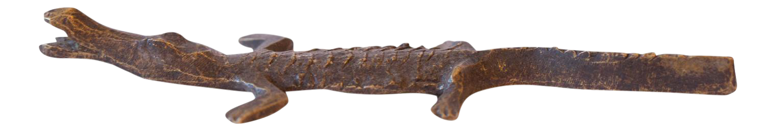 Vintage African Bronze Casting of Crocodile | Chairish