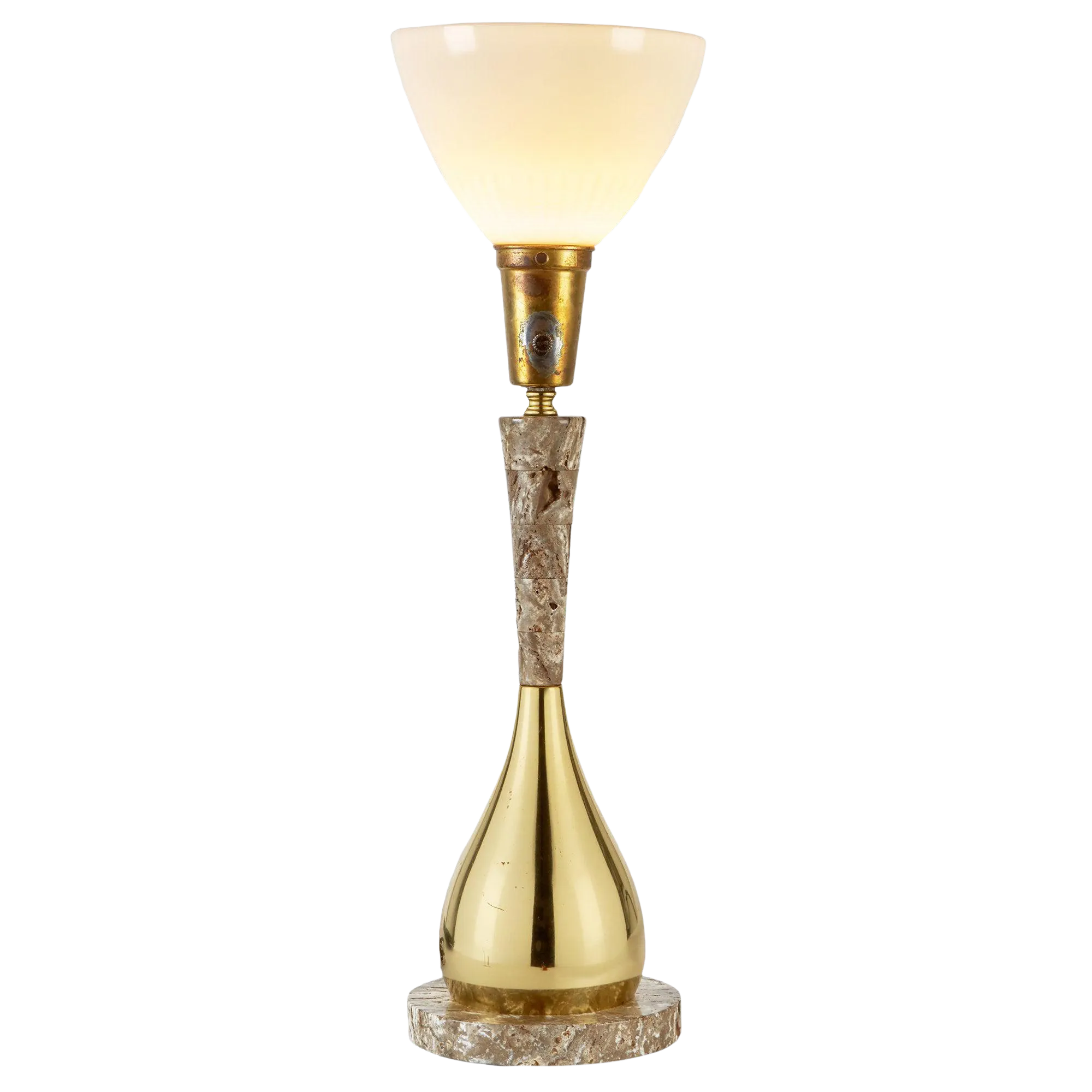 Stone Brass Table Lamp by Heifetz Lighthouse Chairish