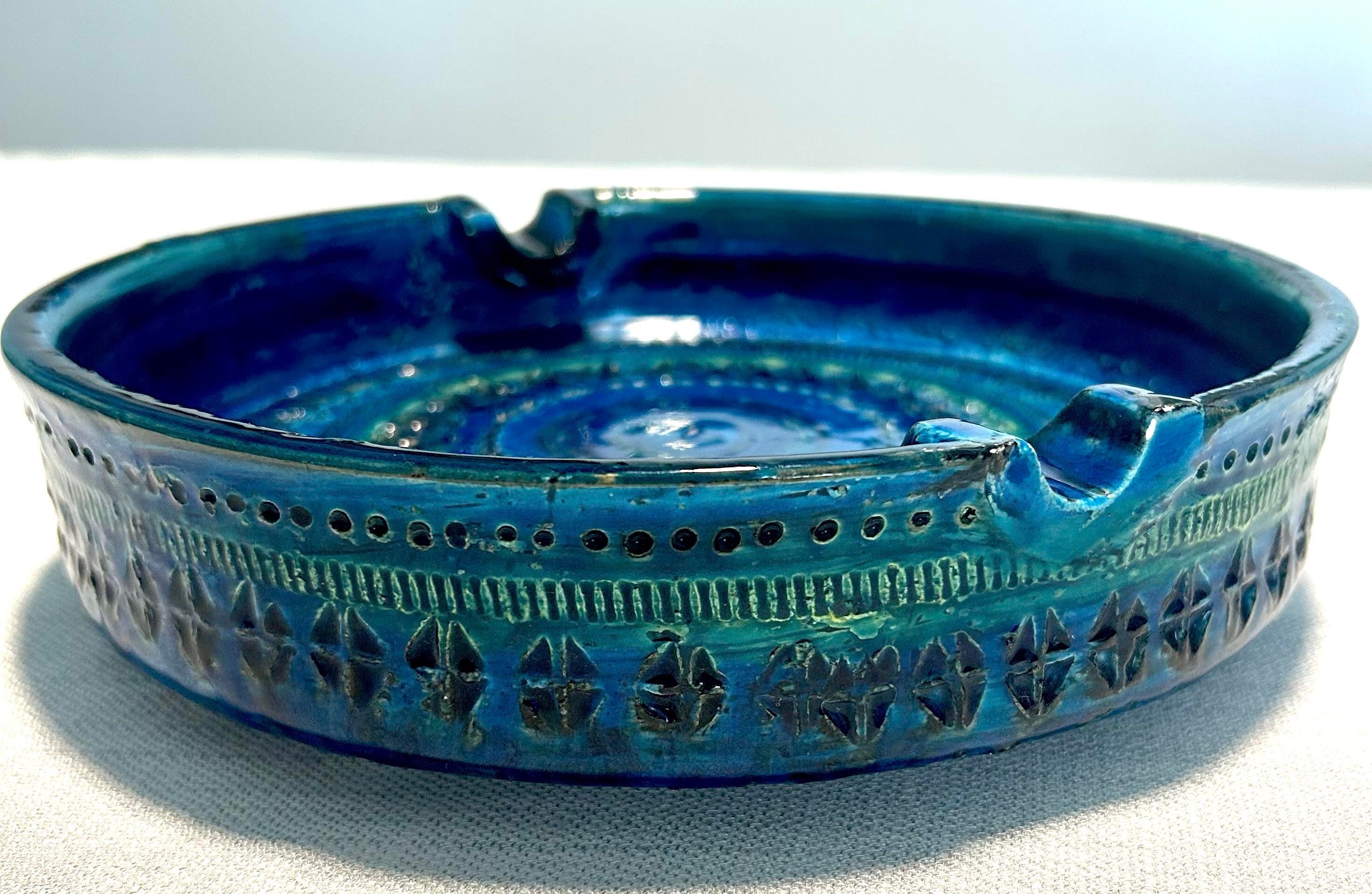 20thC MCM Italian Aldo Londi for Bitossi Rimini Blue Large Ceramic