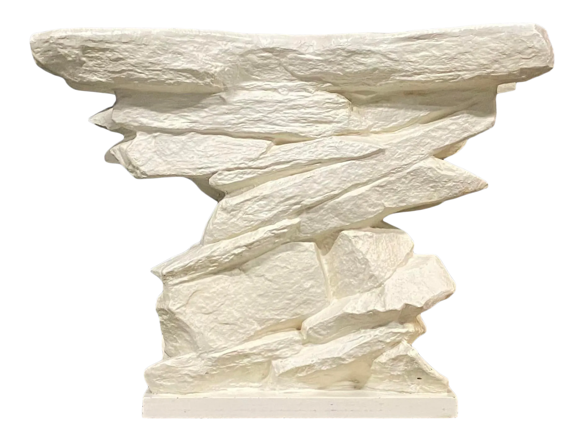 1970s Sirmos Plaster Rock Console Table in the Style of John Dickinson