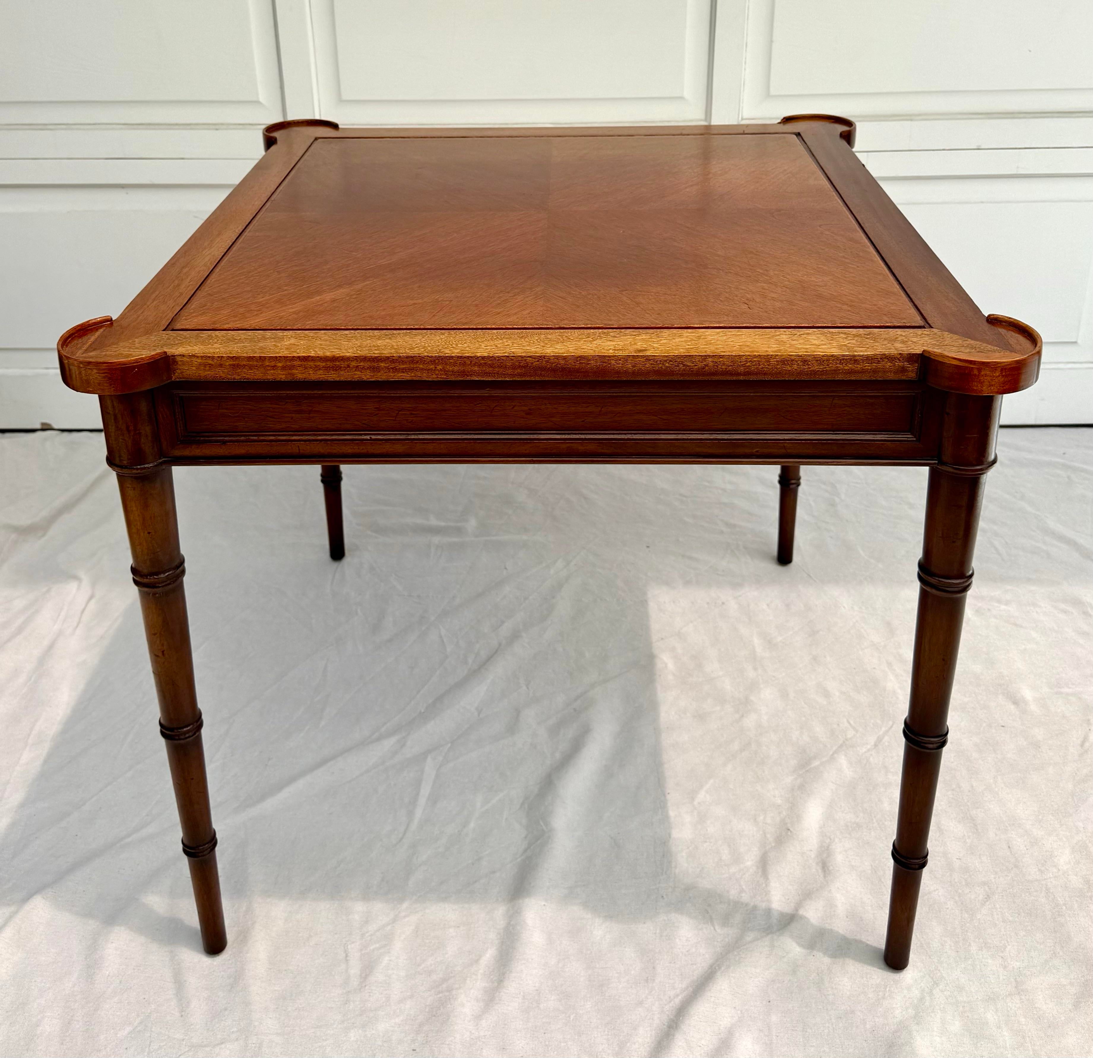 1967 Drexel Et Cetera Flip Top Faux Bamboo Game Table | Chairish