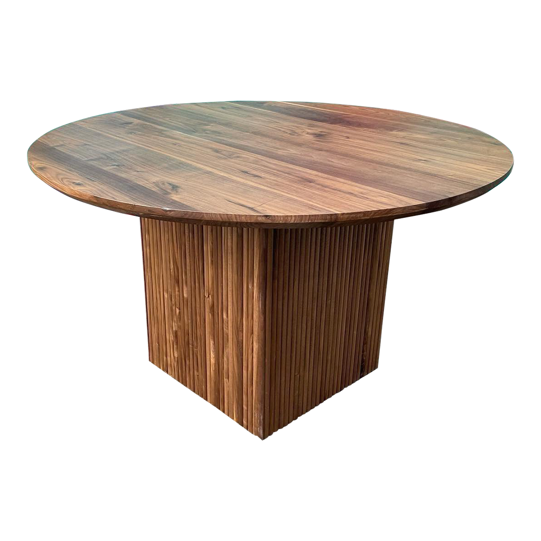 Handcrafted Style Fluted Round Dining Table Chairish