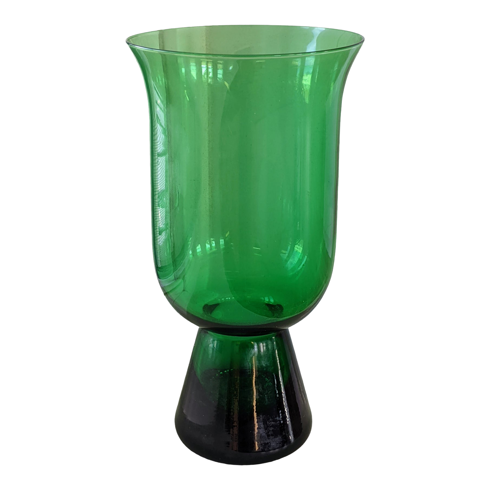 Vintage Mid Century Modern Glass Pedestal Hurricane Vase Chairish