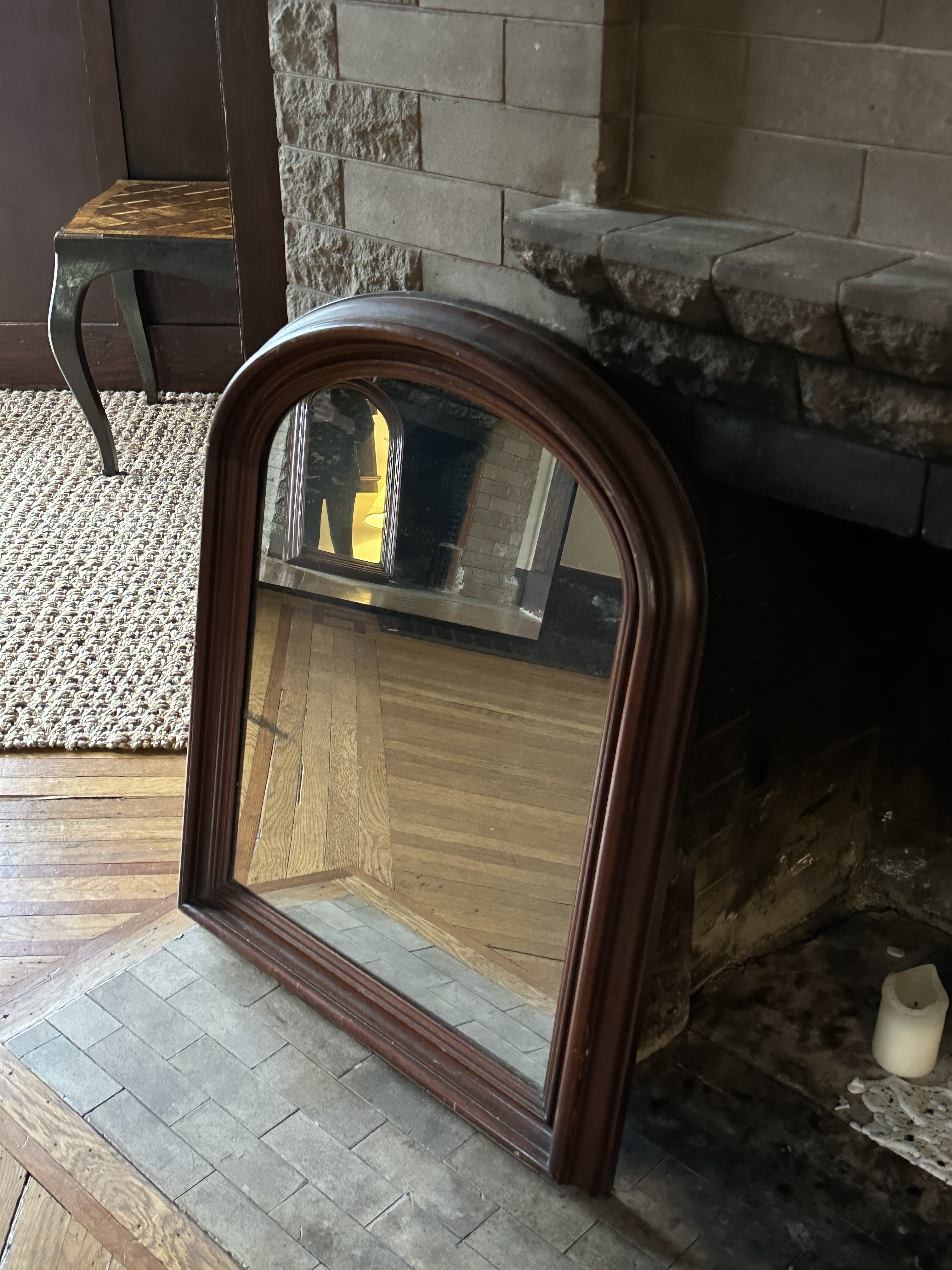 Louis Philippe Mirror in Dark Wood