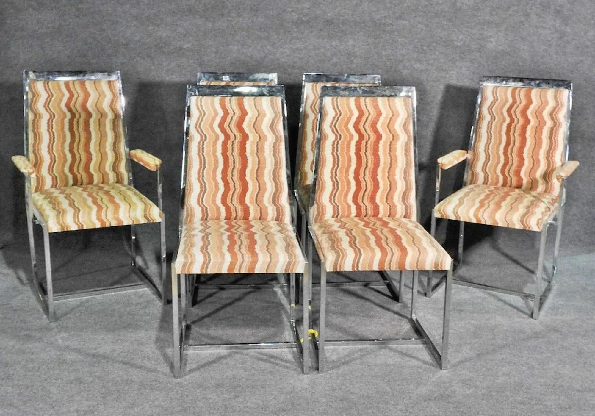 1960s Mid-Century Sleek Dining Chairs - 6 Pieces