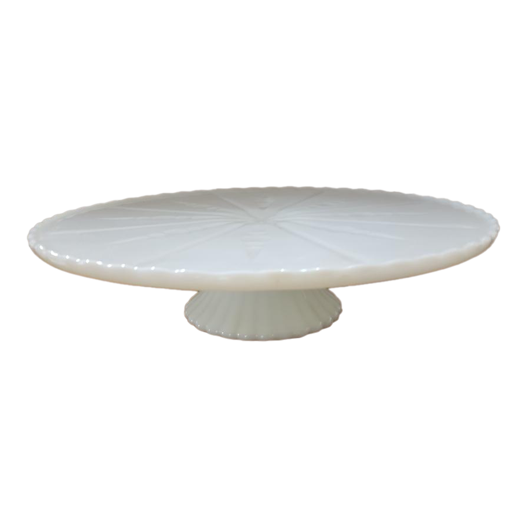Vintage 1950's Anchor Hocking Milk Glass Cake Stand Pedestal