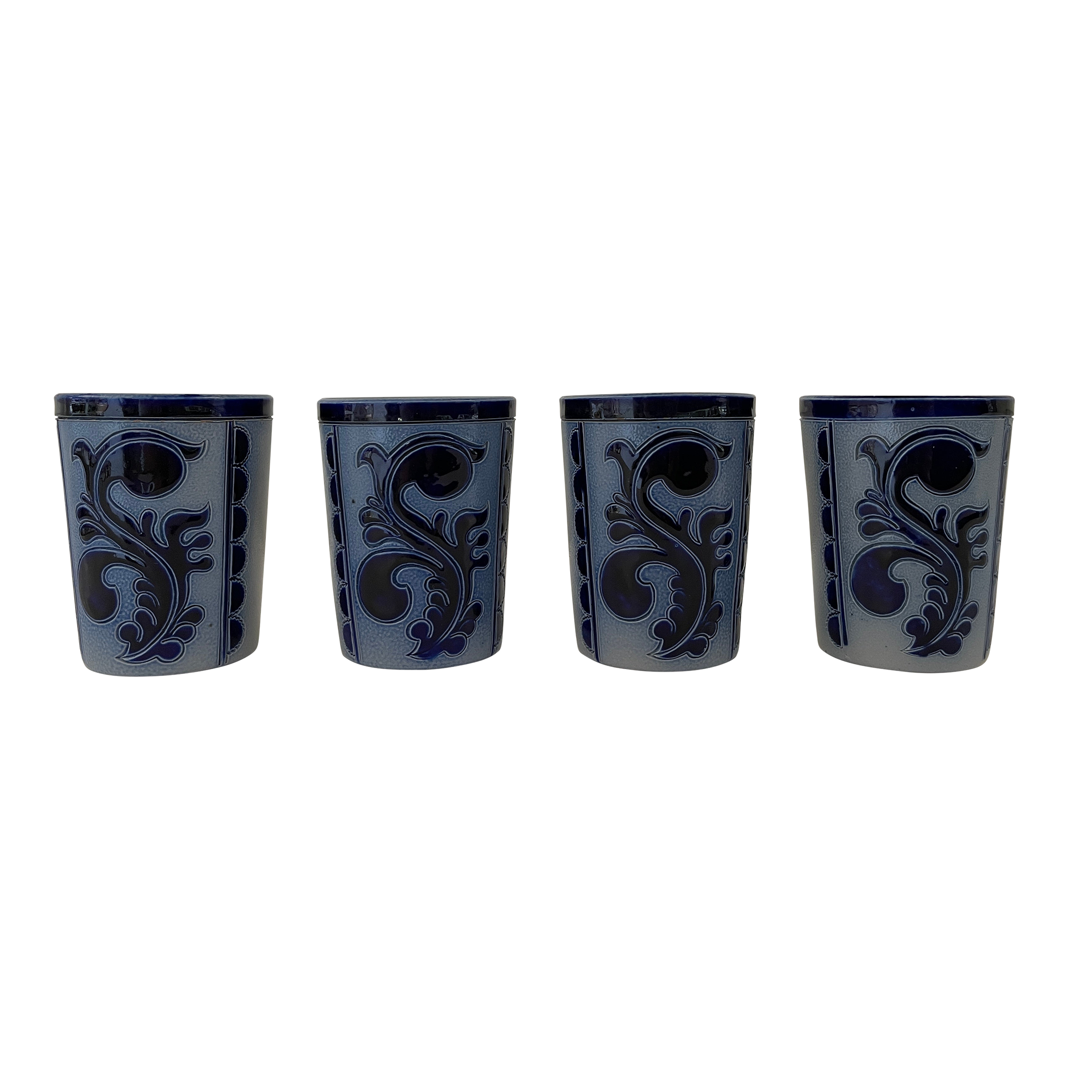 Mid 20th Century Set of 4 Vintage Salt Glazed Tumblers by Goebel