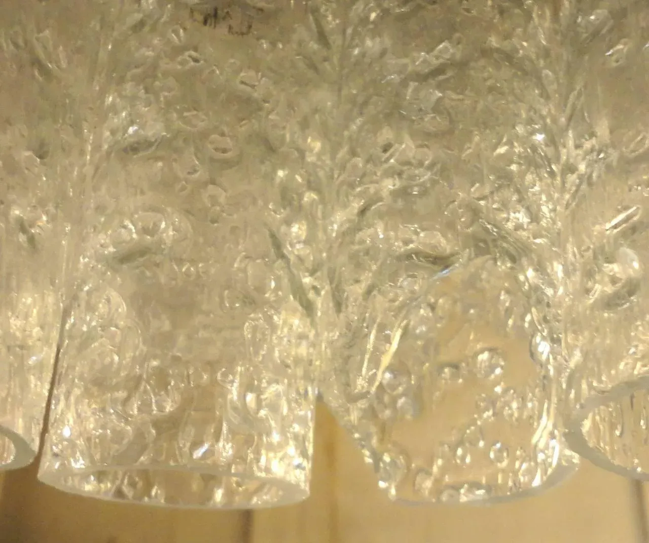 Grand Four-Tier Doria Mid-Century Glass Chandelier