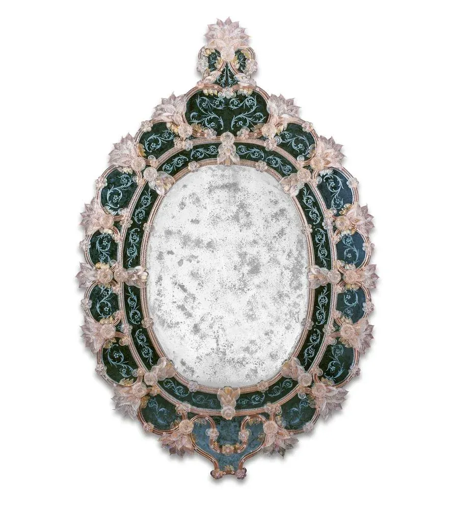 Flli Tosi MURANO スタンド鏡 Murano Glass Mirror by Fratelli Tosi Murano | Chairish