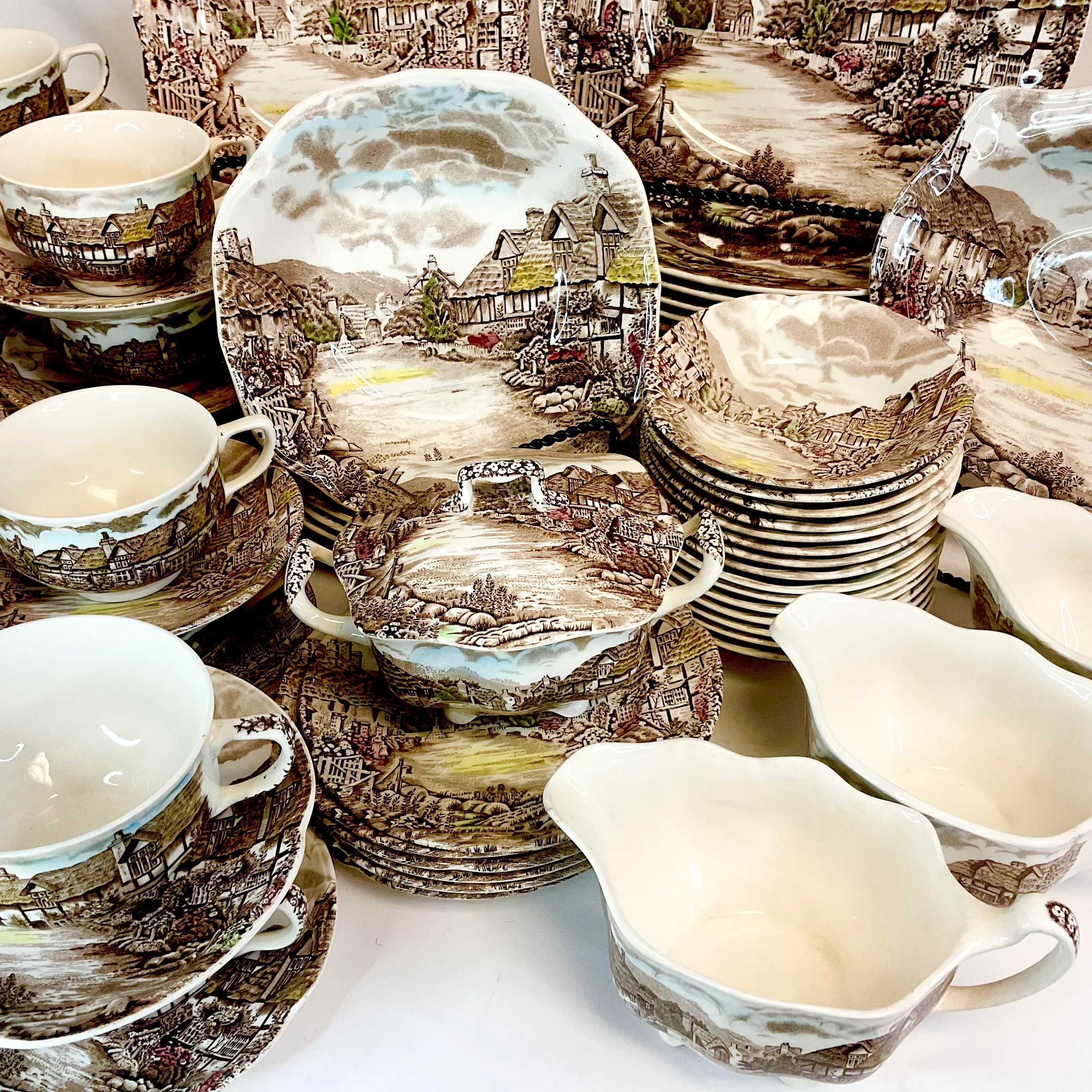 1970s Rustic European Johnson Bros Olde English Countryside