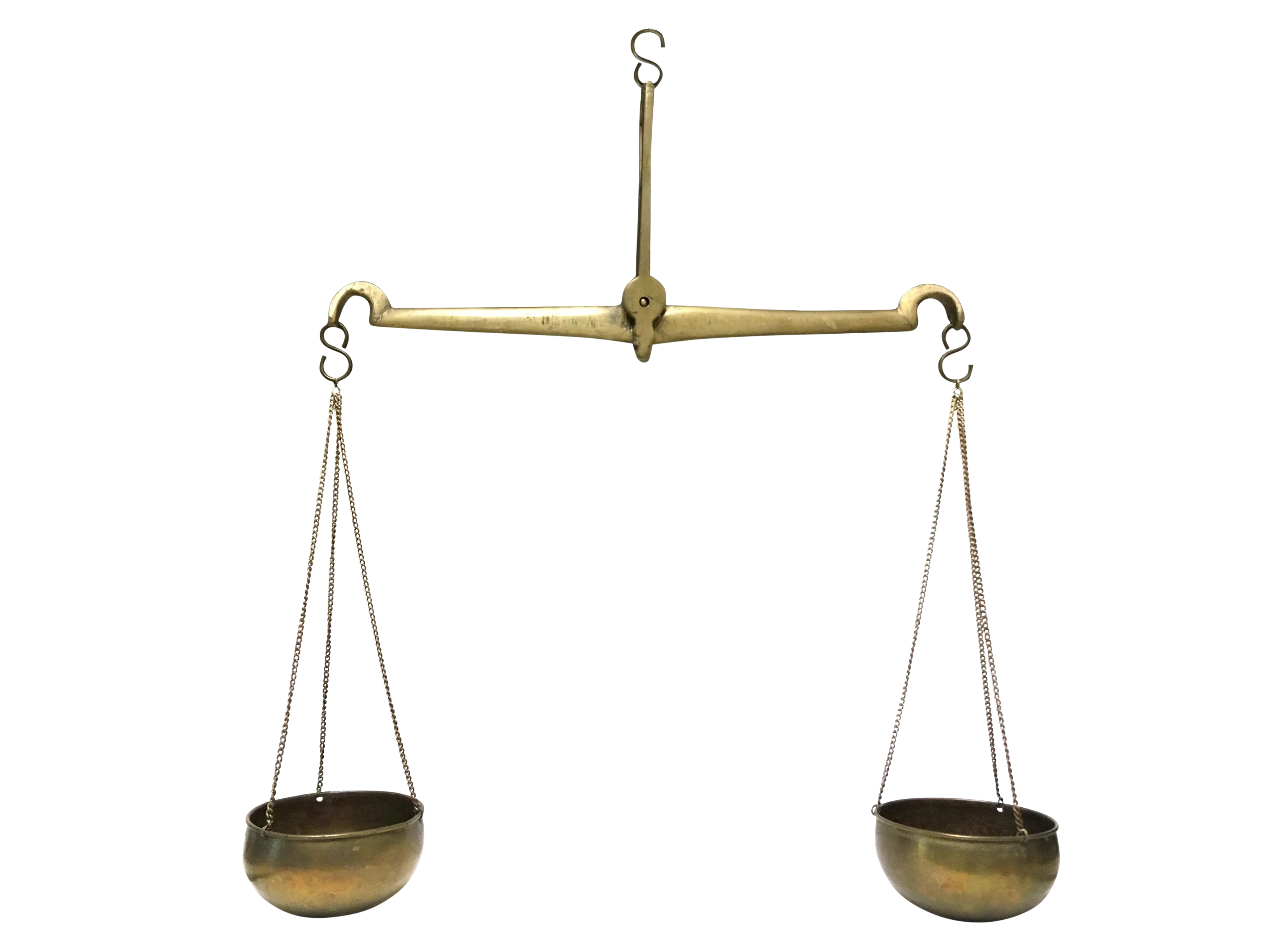 19th Century Antique Brass Hanging Balance Scale Weigh Tool Chairish