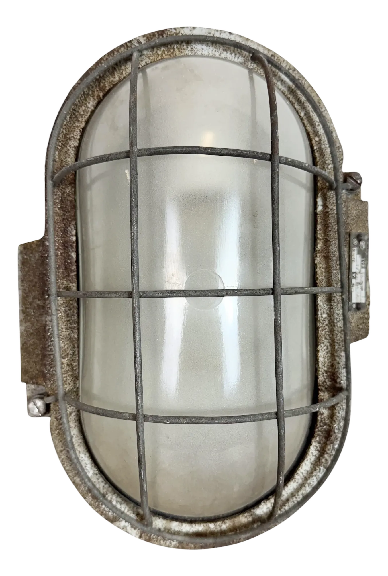 Industrial Grey Rusty Cast Iron Wall Light from Elektrosvit, 1960s