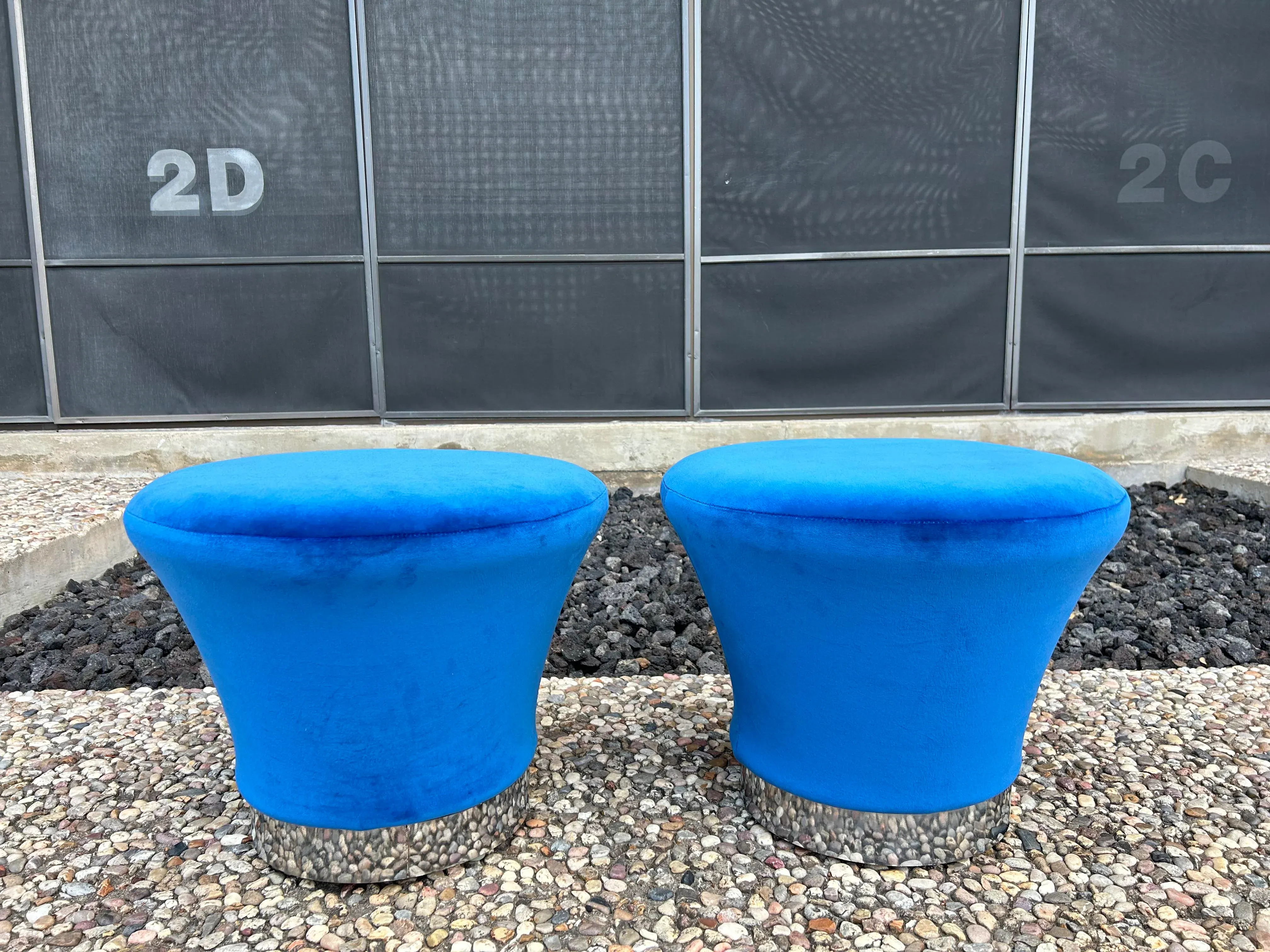 Pair of 1970s Pierre Paulin Style Mushroom Ottomans