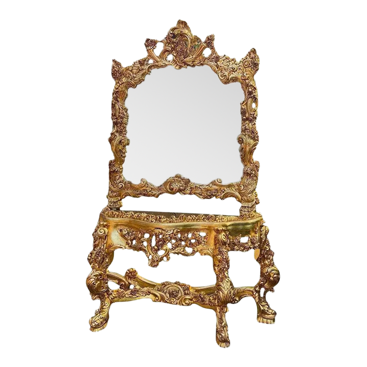 TABLE CONSOLE M Baroque Blanc/Or 31x21x12 CM Rétro Miroir Mural Dépôt / Applique EUR 30,45 - FR