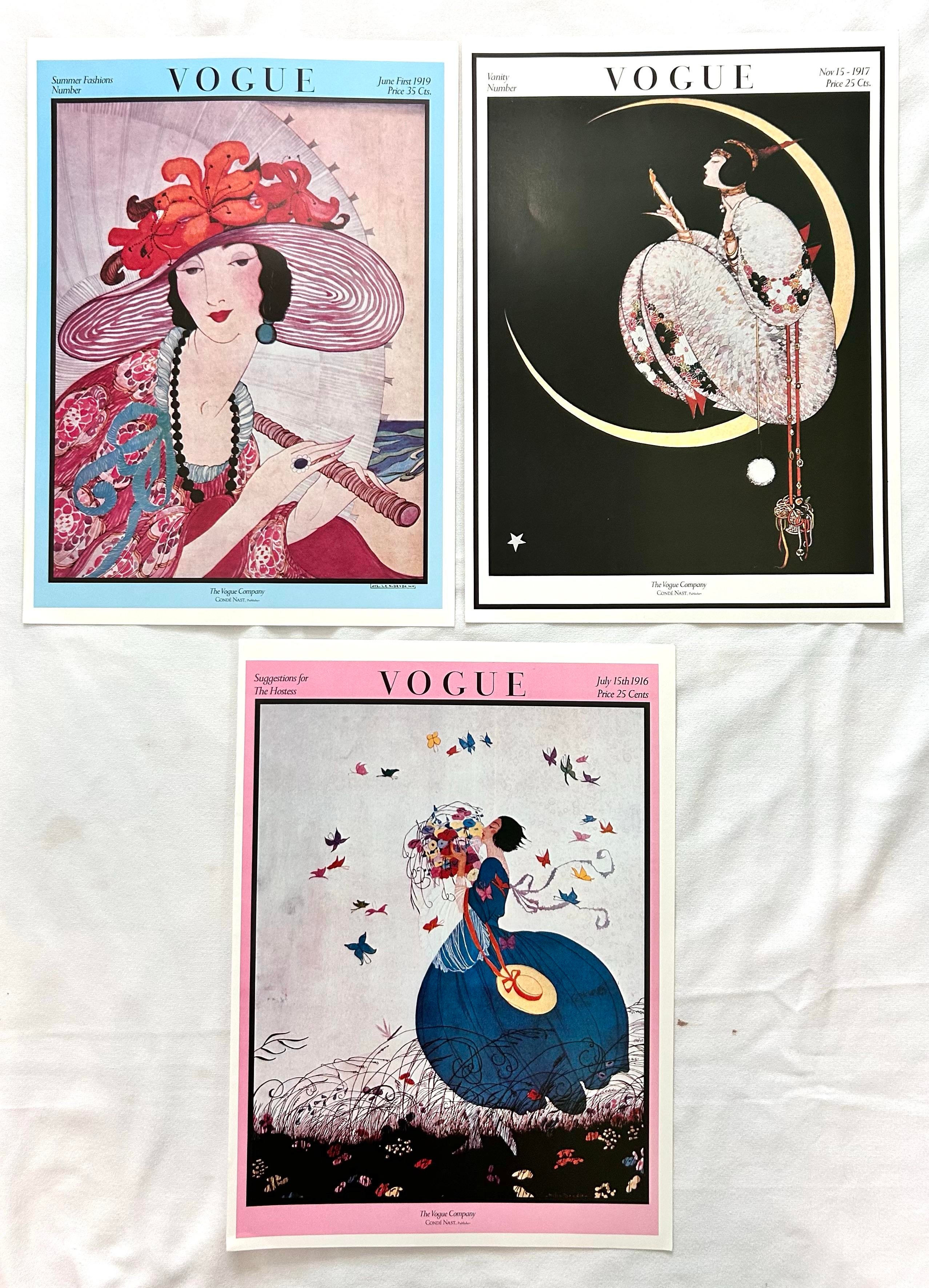 1970s Vintage Vogue Cover Art Prints - A Large Set of 11