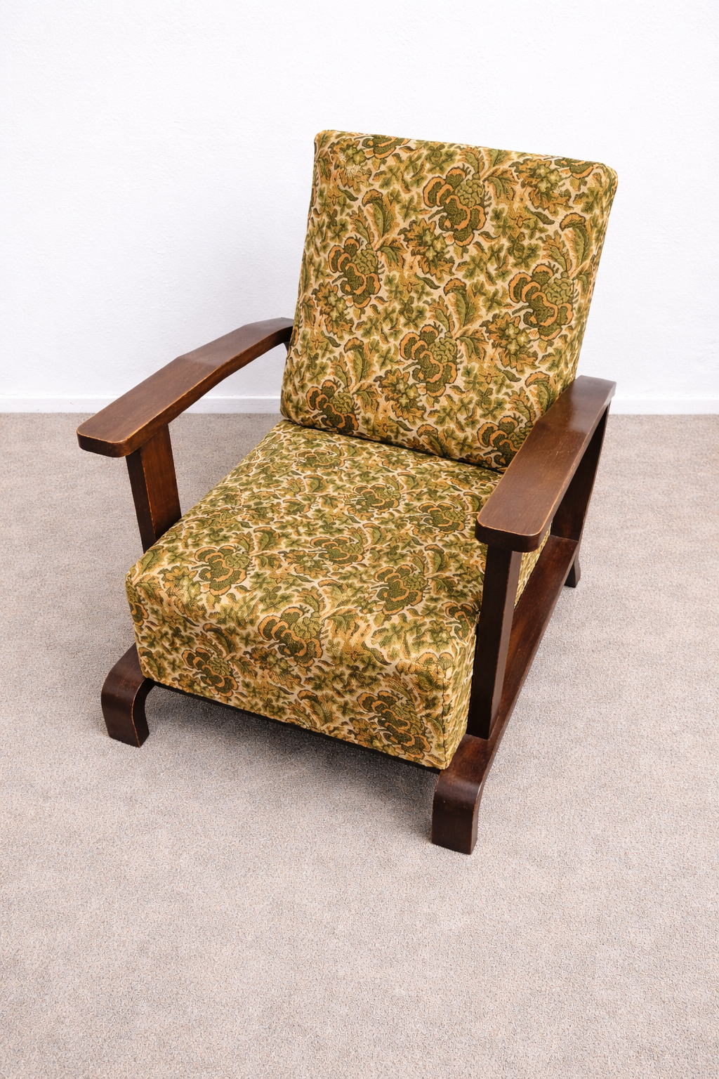 Art Deco Armchair in Black Walnut and Upholstery from Ferenc Fürst, Hungary, 1930s